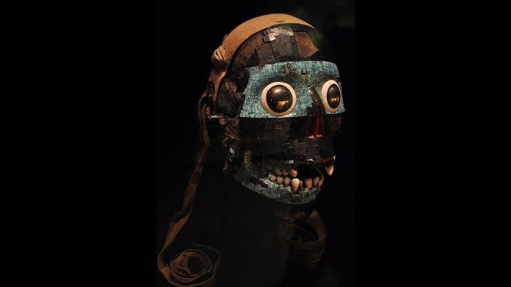 Tezcatlipoca the black ancient Aztec mask.