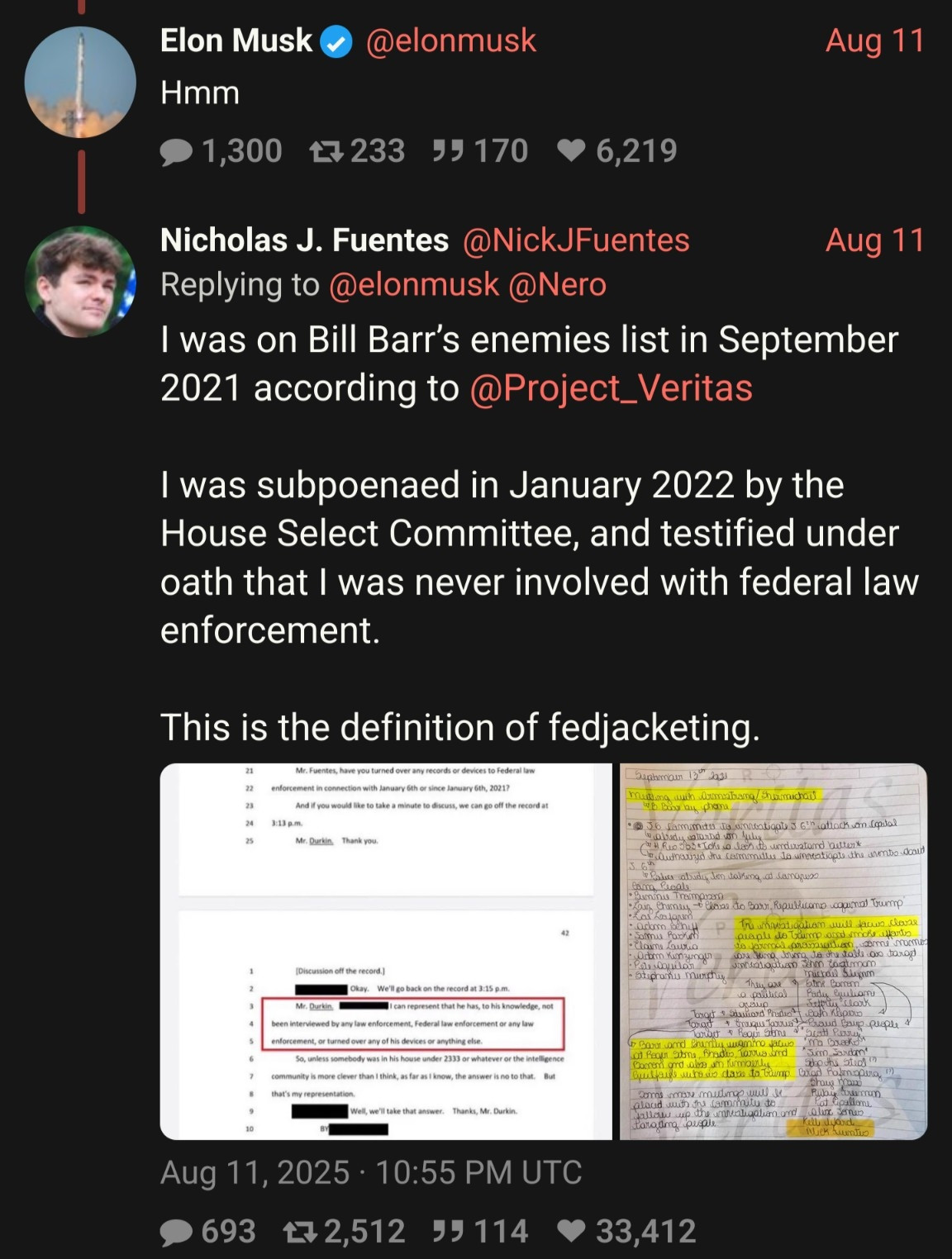 Nick Fuentes defends himself to Elon.