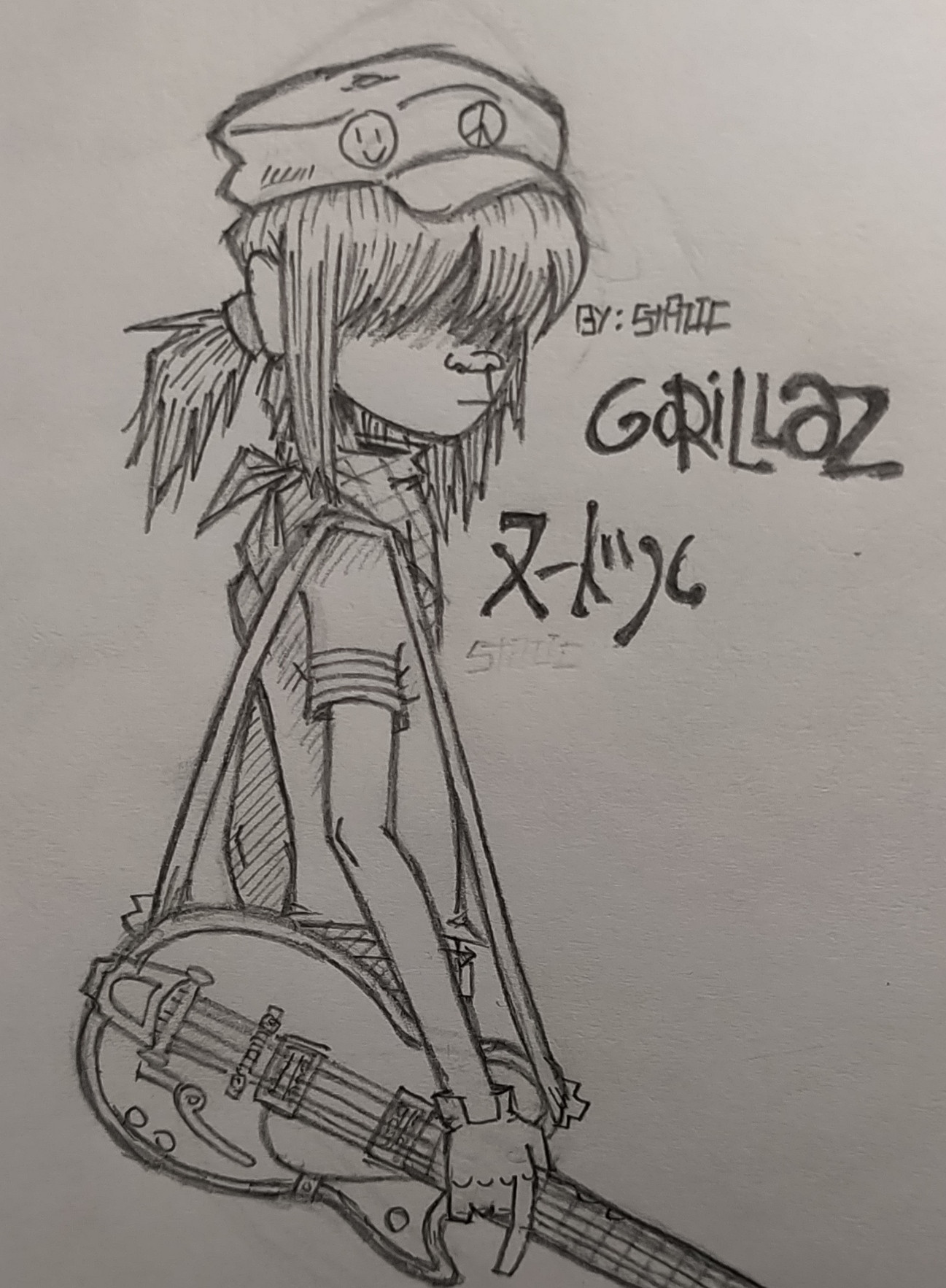 Noodle from the band Gorillaz drawn by le me