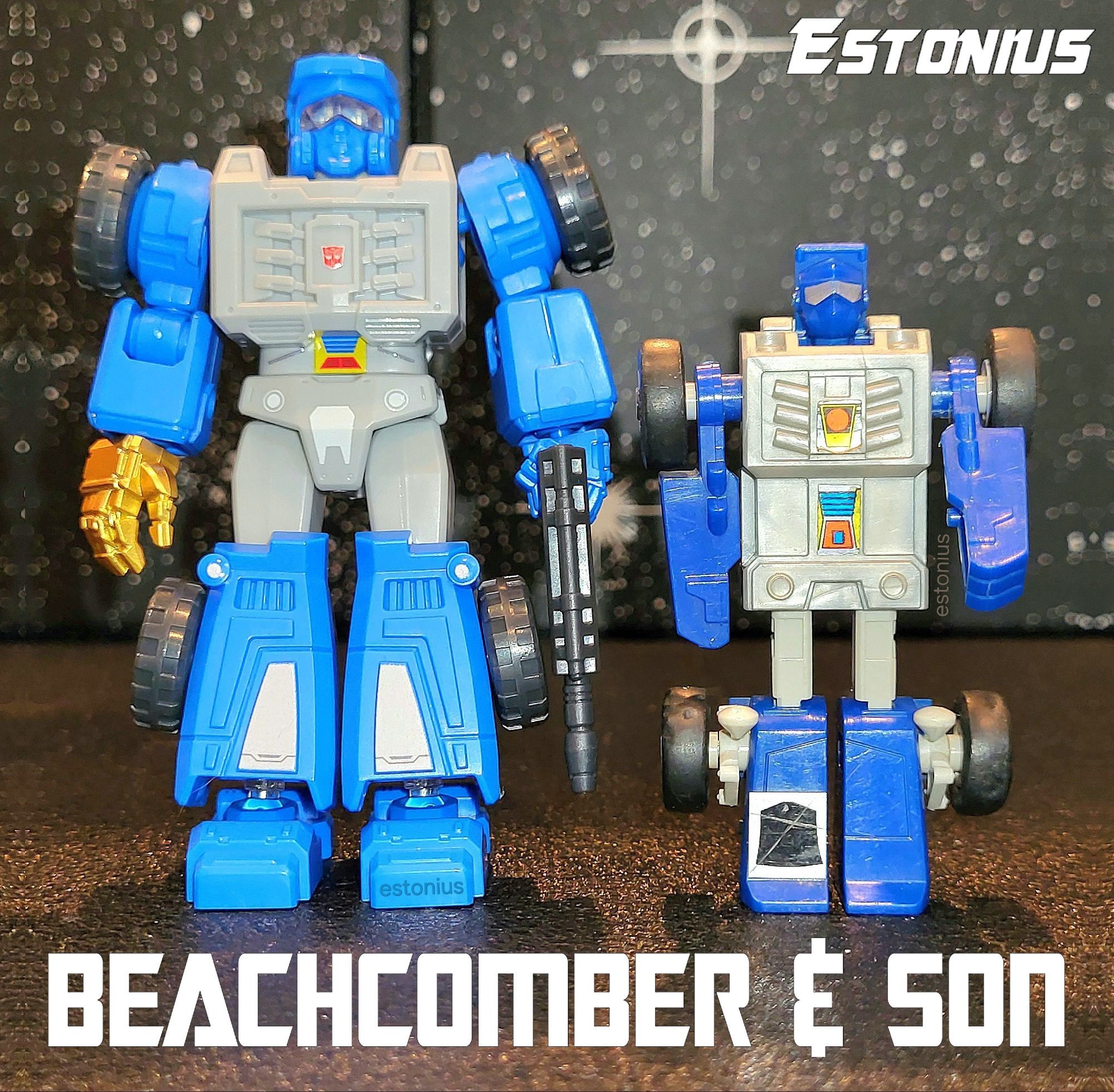 Starring:

Beachcomber

&

Beachcomber, Jr.

ビーチコンバー / ビーチコマー Beachcomber's vehicle mode design is based on the 1982 M1040 Chenowth Hellfire Fast Attack Vehicle.

ビーチコンバー / ビーチコマー Beachcomber was designed by 北村晃男が Akio Kitamura for タカラ Takara in 1984.

The Golden Lagoon, TheGoldenLagoon, G1Transformers, TransformersG1, G1, Generation1, Generation 1, GenerationOne, Generation One, Tomy, TakaraTomy, Hasbro, MarvelProductions, Marvel Productions,Sunbow, SunbowProductions, Sunbow Productions , 東映アニメーシ, ToeiAnimation, 東映, Toei Animation, action figure photography, toy, 1980's, 80's, 1980s, 80s