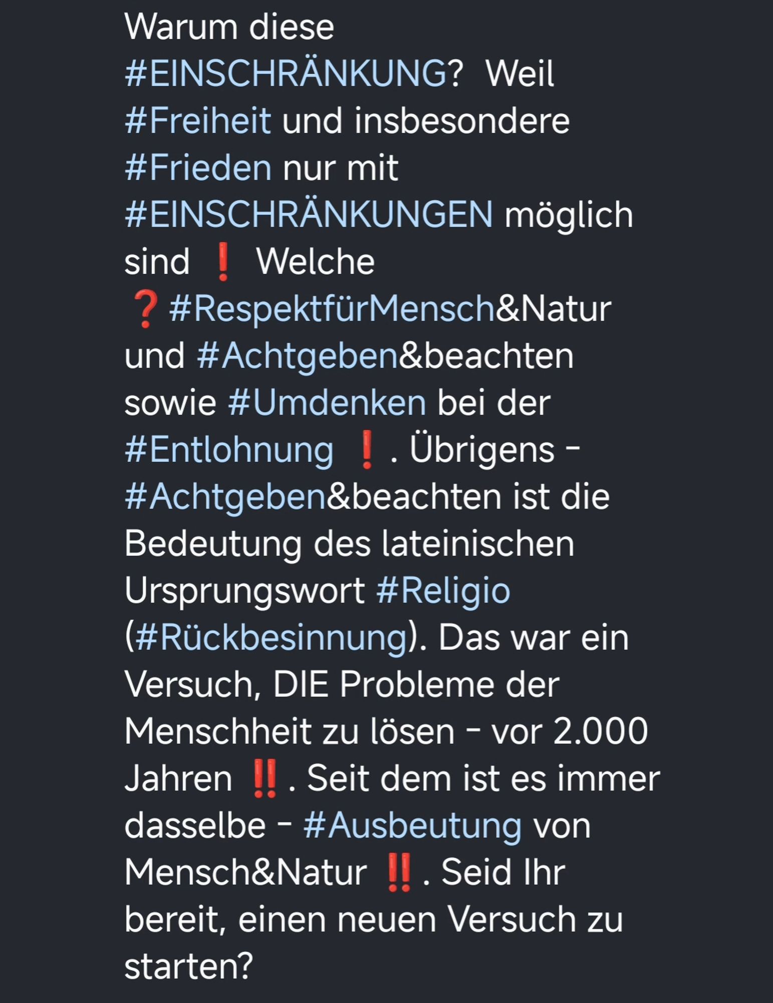 #EINSCHRÄNKUNGEN sind notwendig