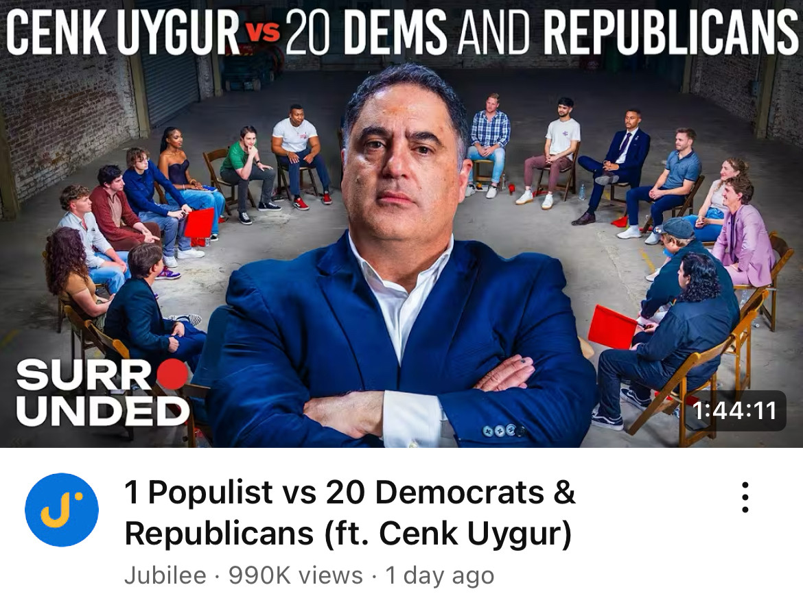 CENK UYGUR vs 20 DEMS AND REPUBLICANS
SURRoUNDED 
1 Populist vs 20 Democrats & Republicans (ft. Cenk Uygur)