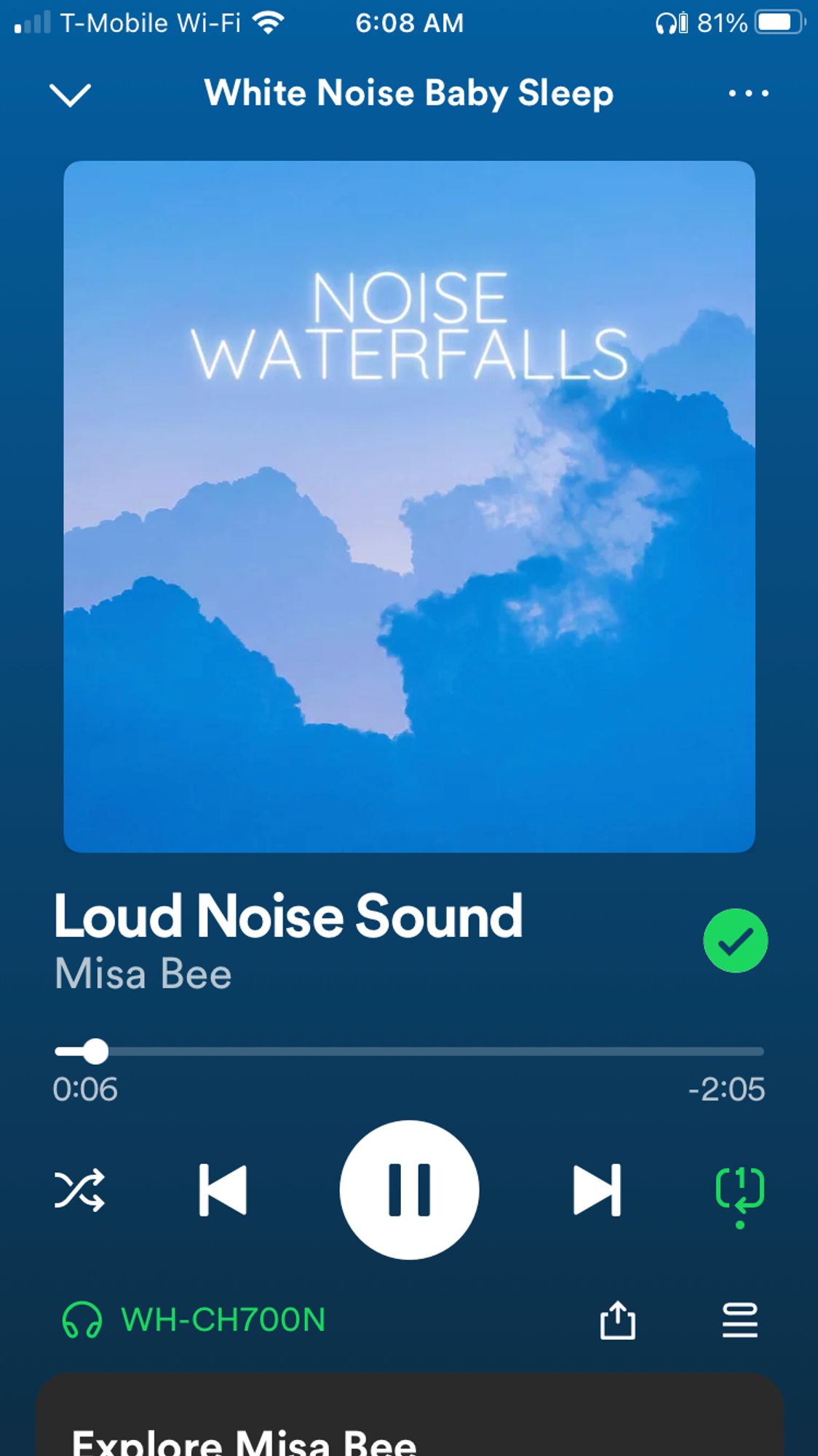 screenshot of "Loud Noise Sound" by Misa