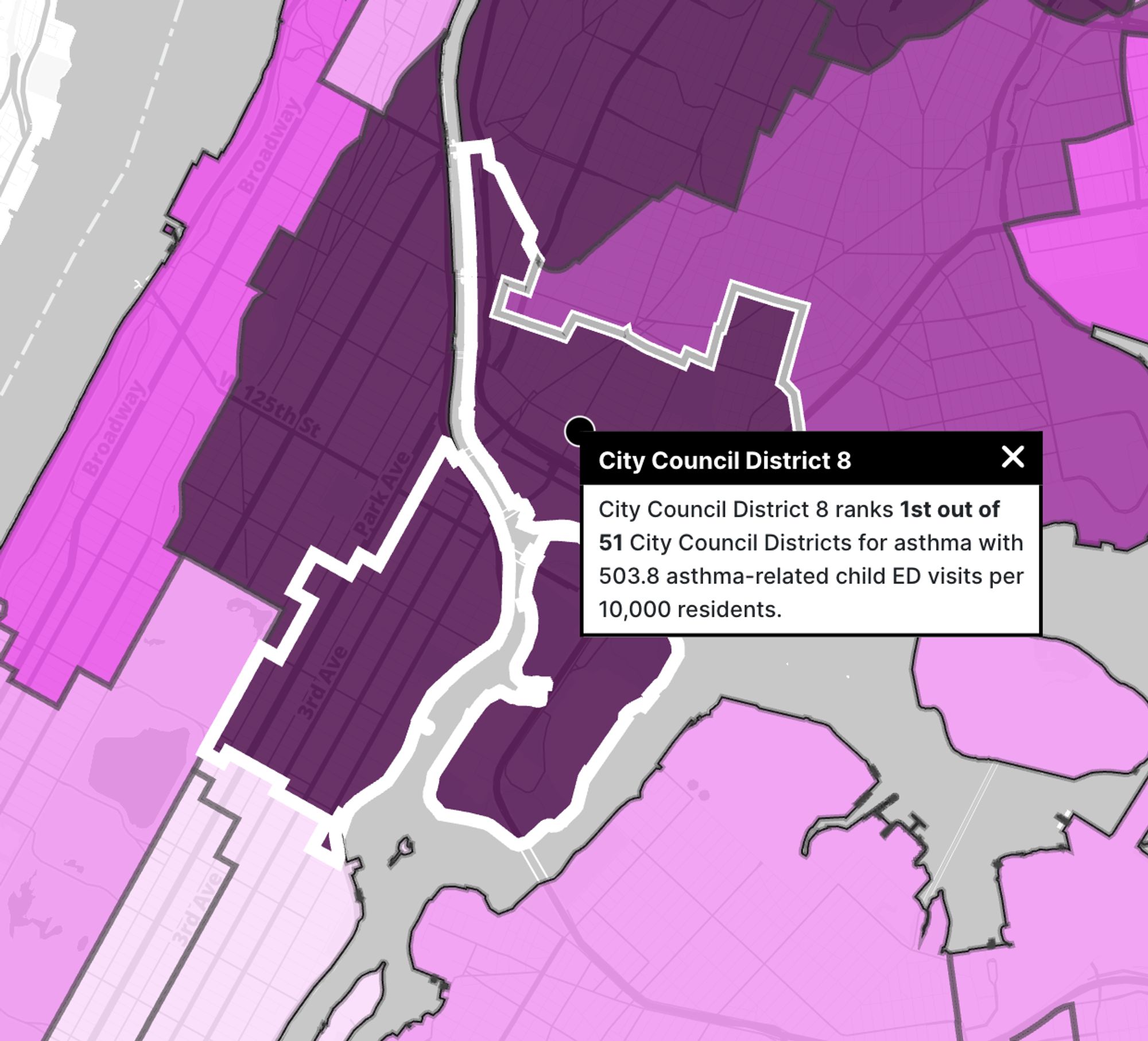 Map showing City Council District 8