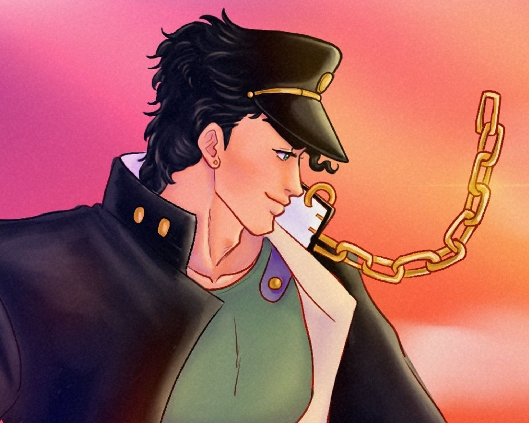 Detail of Jotaro's face