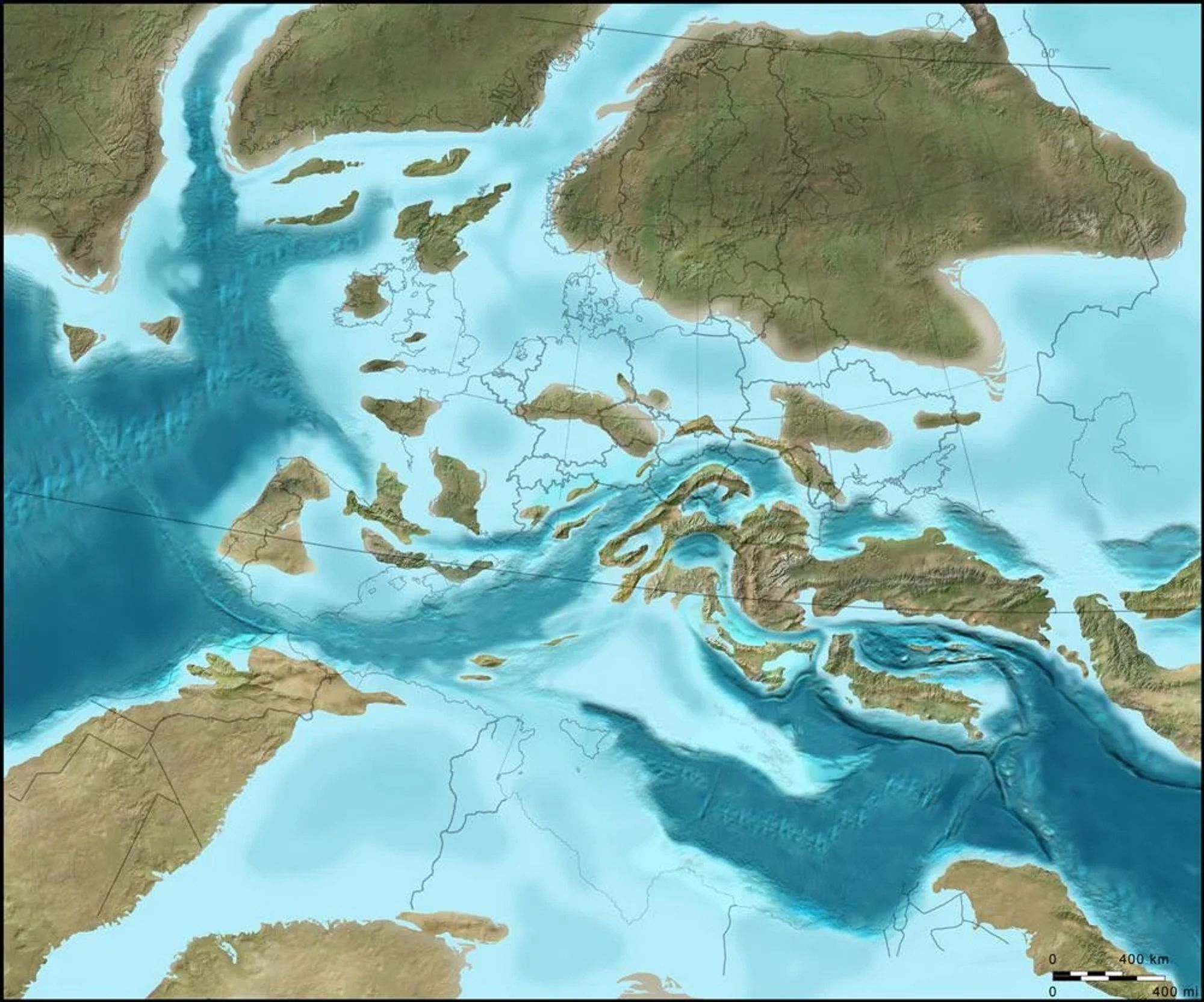 Europe and North Africa during the Late Cretaceous.