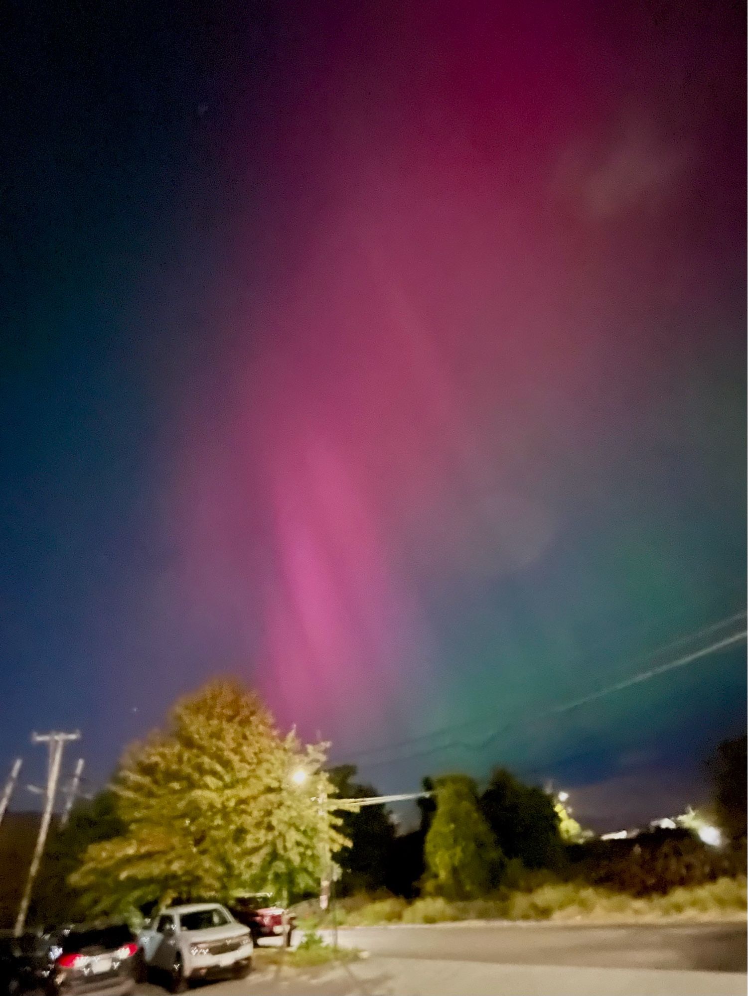 red and green northern lights!