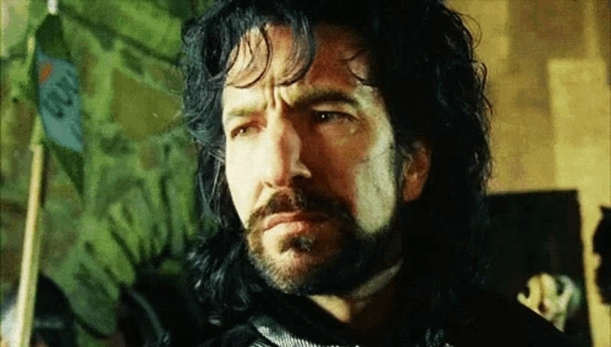 Alan Rickman as Sheriff of Nottingham on Robin Hood Prince of Thieves