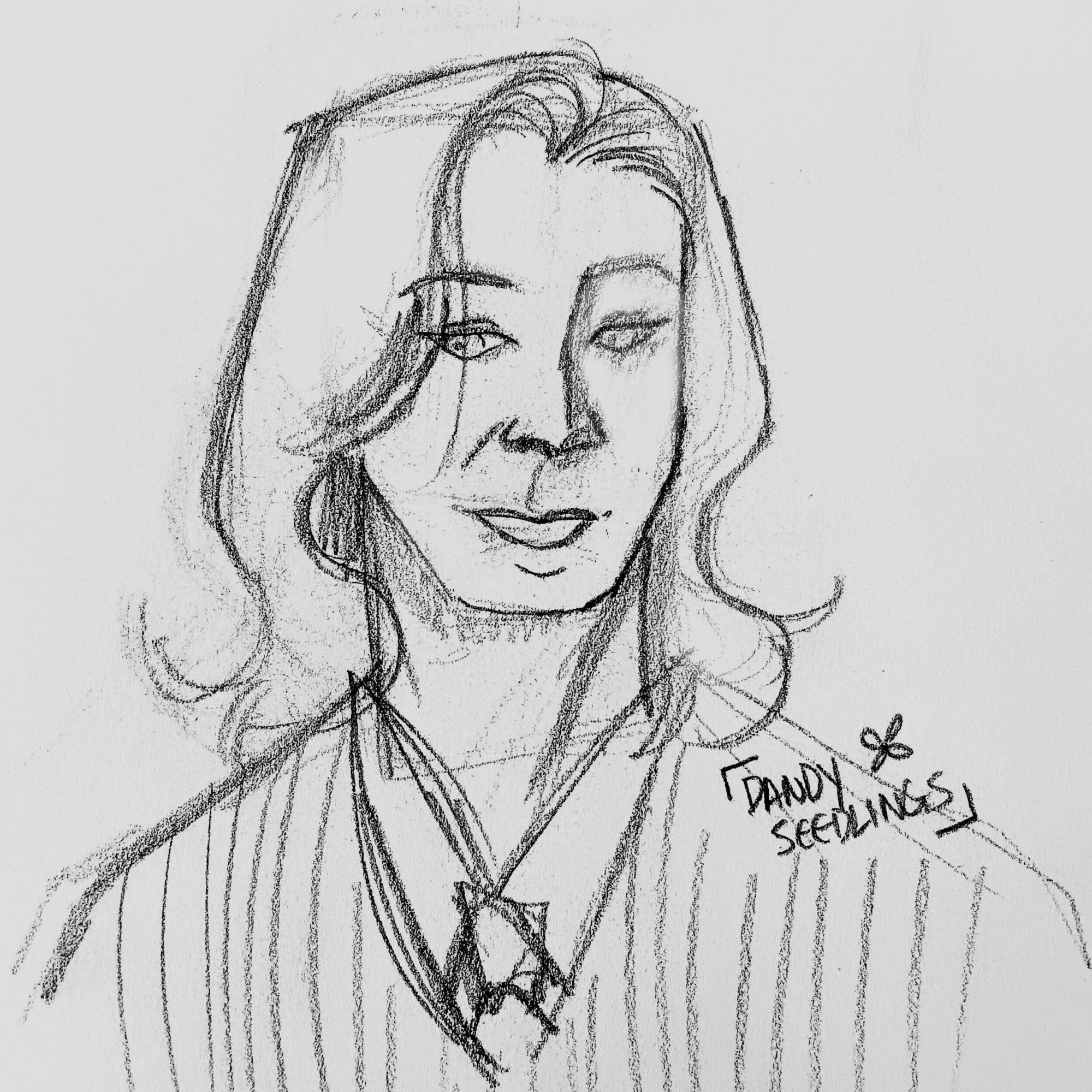 start. a bust drawing of the vampire lestat from interview with the vampire. end.