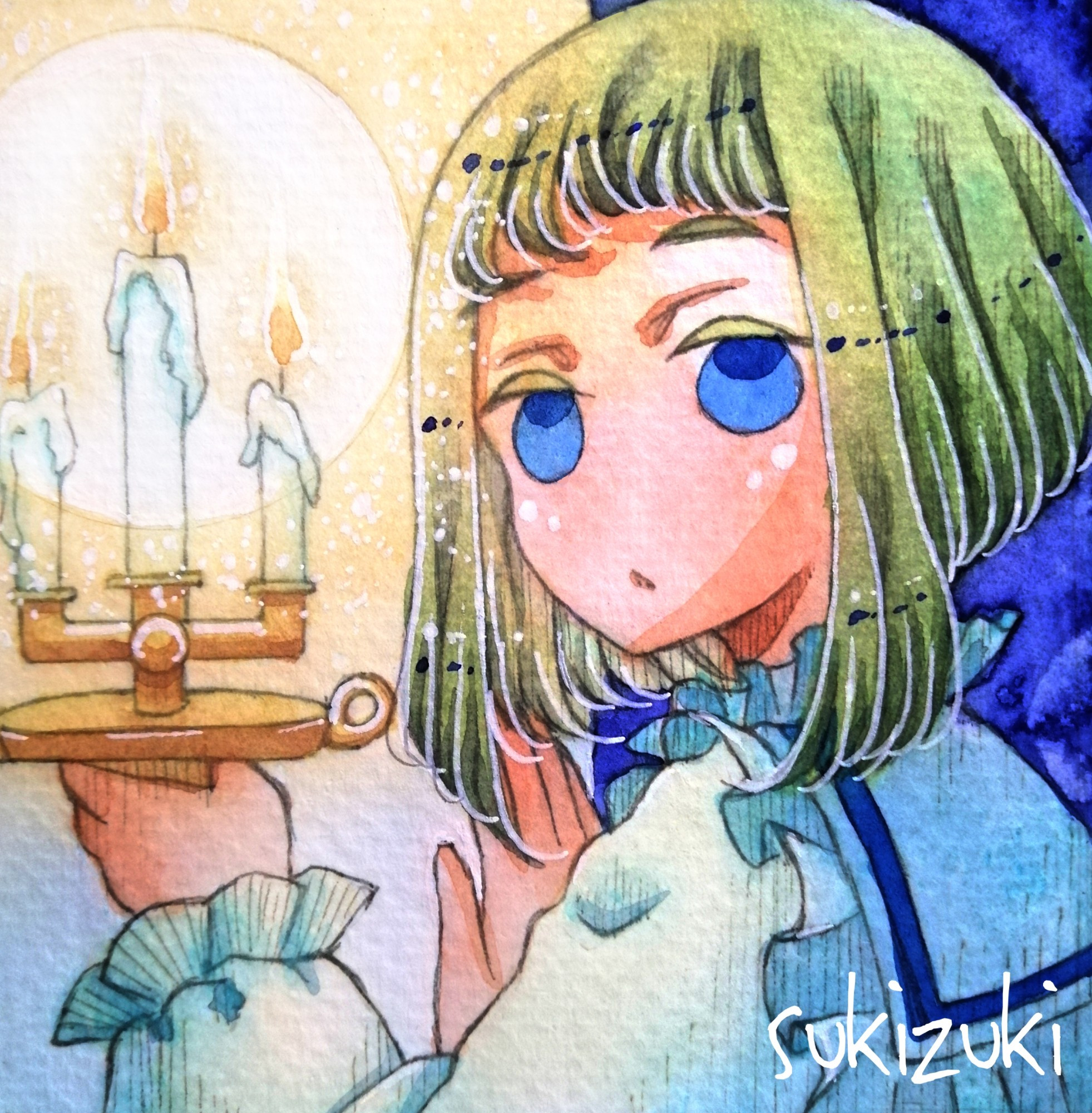 #oc #watercolor #illustration #light #candle #lamp #cute