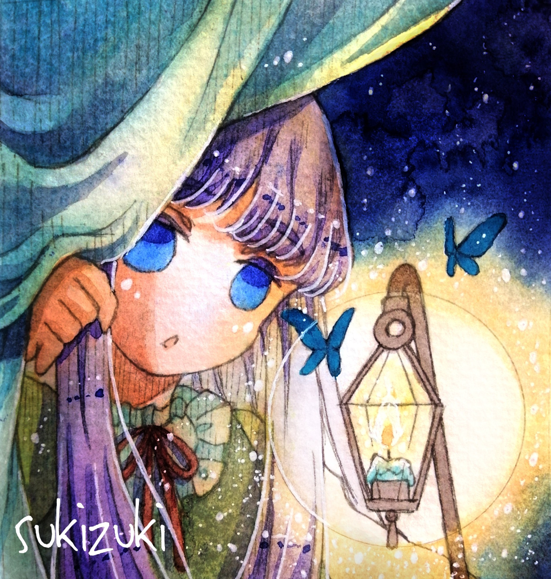 #oc #watercolor #illustration #light #candle #lamp #cute