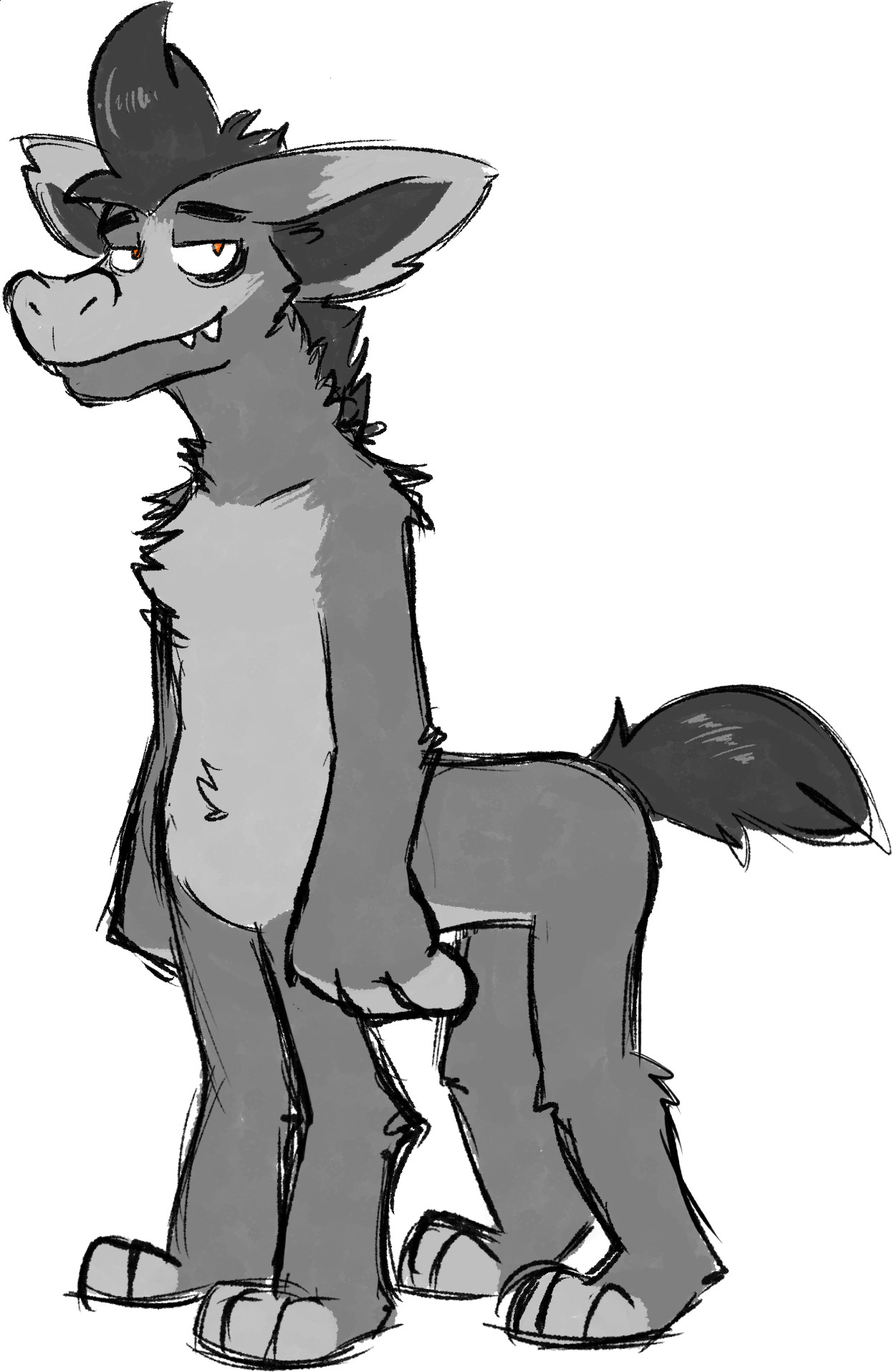 Jasper, a donkey/hyena taur.