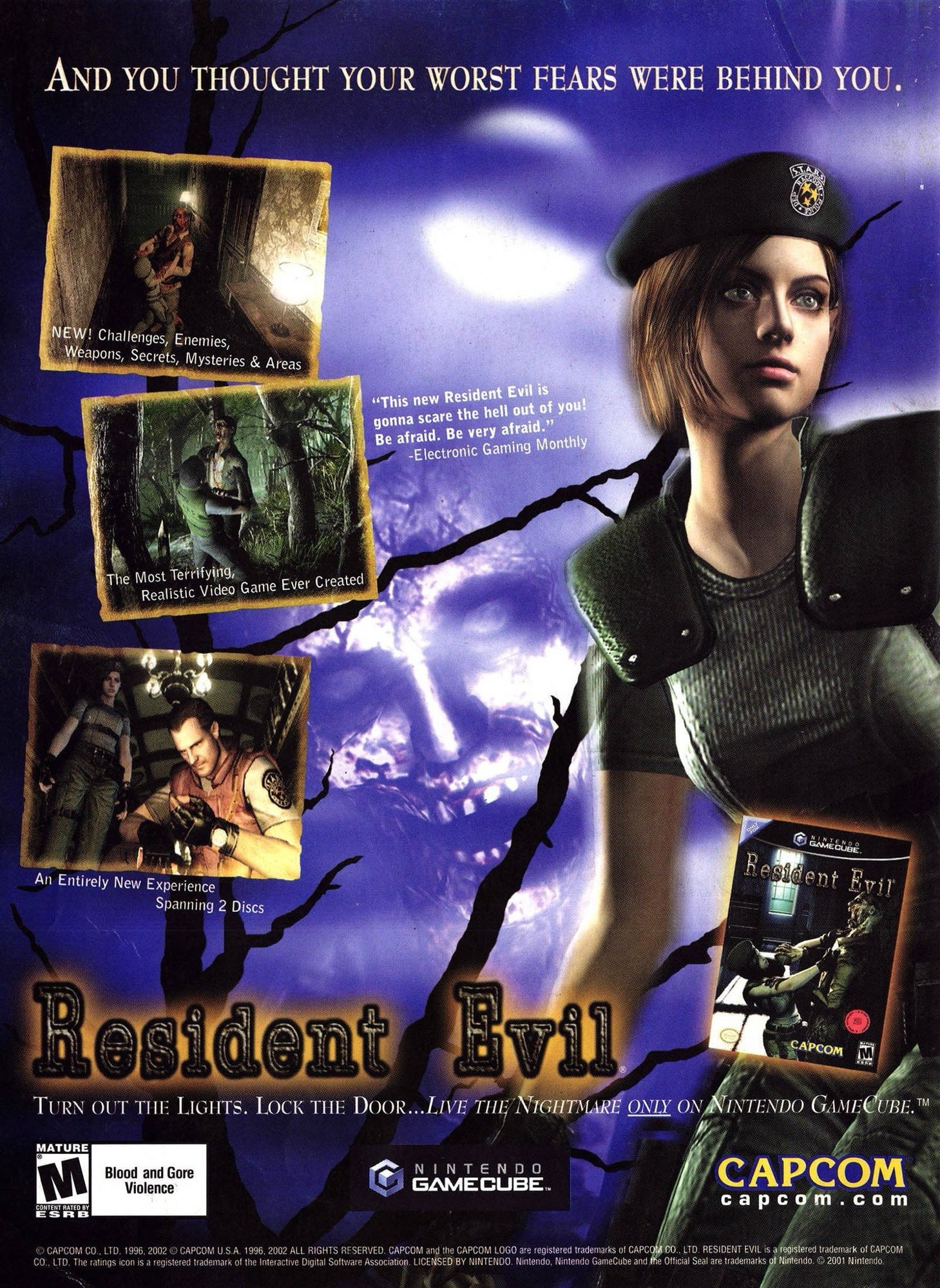 An old school print ad for the GameCube Resident Evil remake.