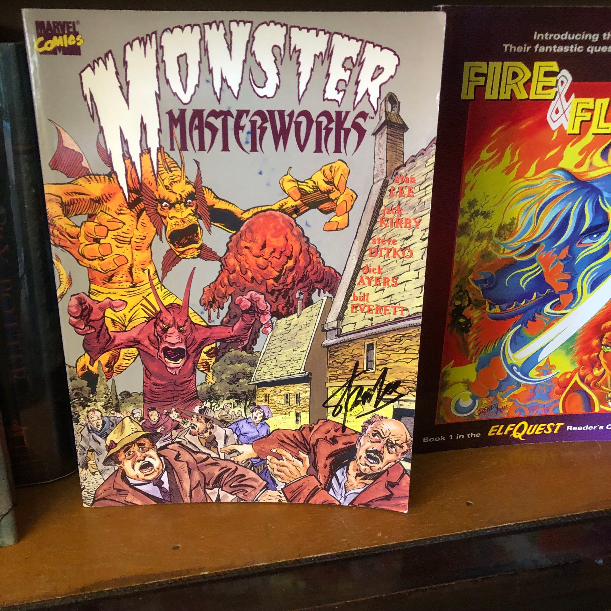 Monster Masterworks softcover (1993) on shelf.