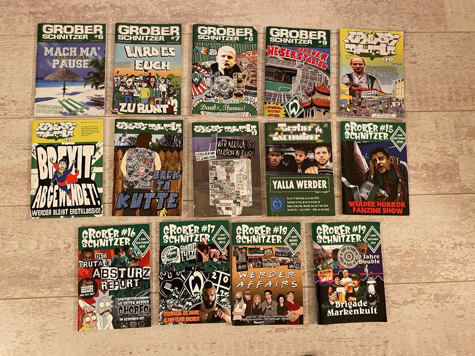 16 Fußball Fanzines Grober Schnitzer, buntes Cover