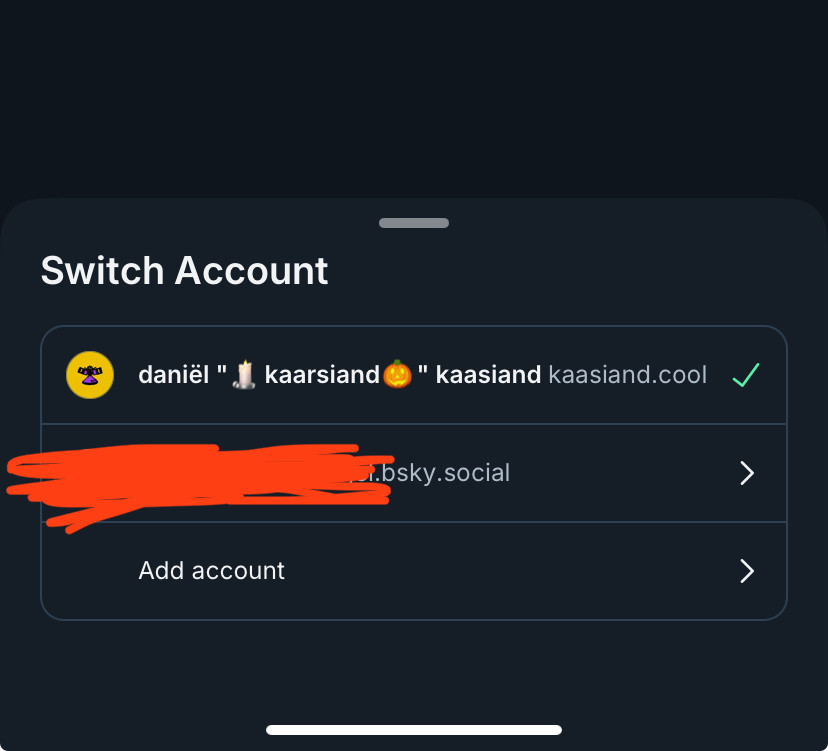 that opens a quick account switcher