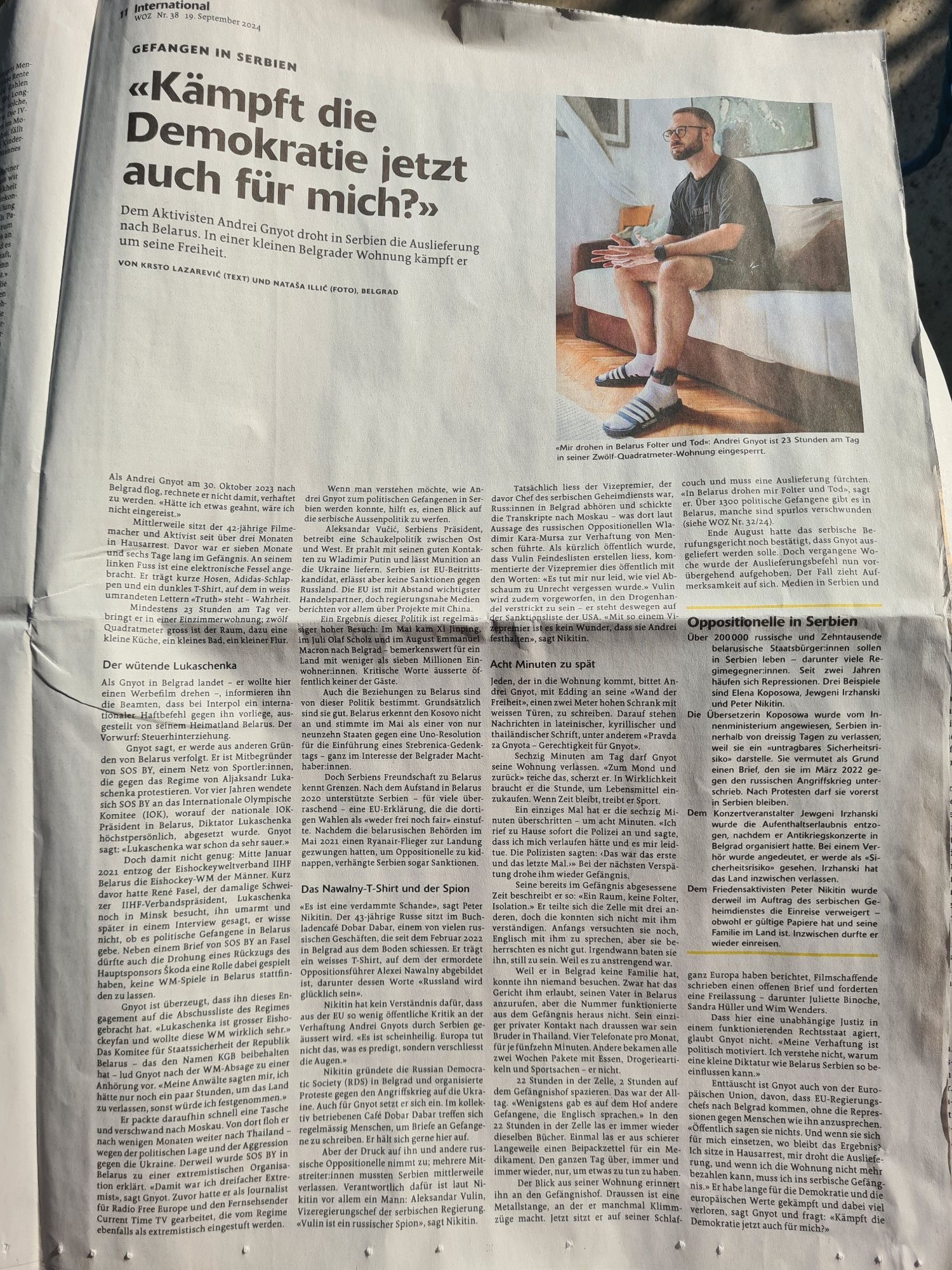 Foto der Seite der erwähnten Artikel