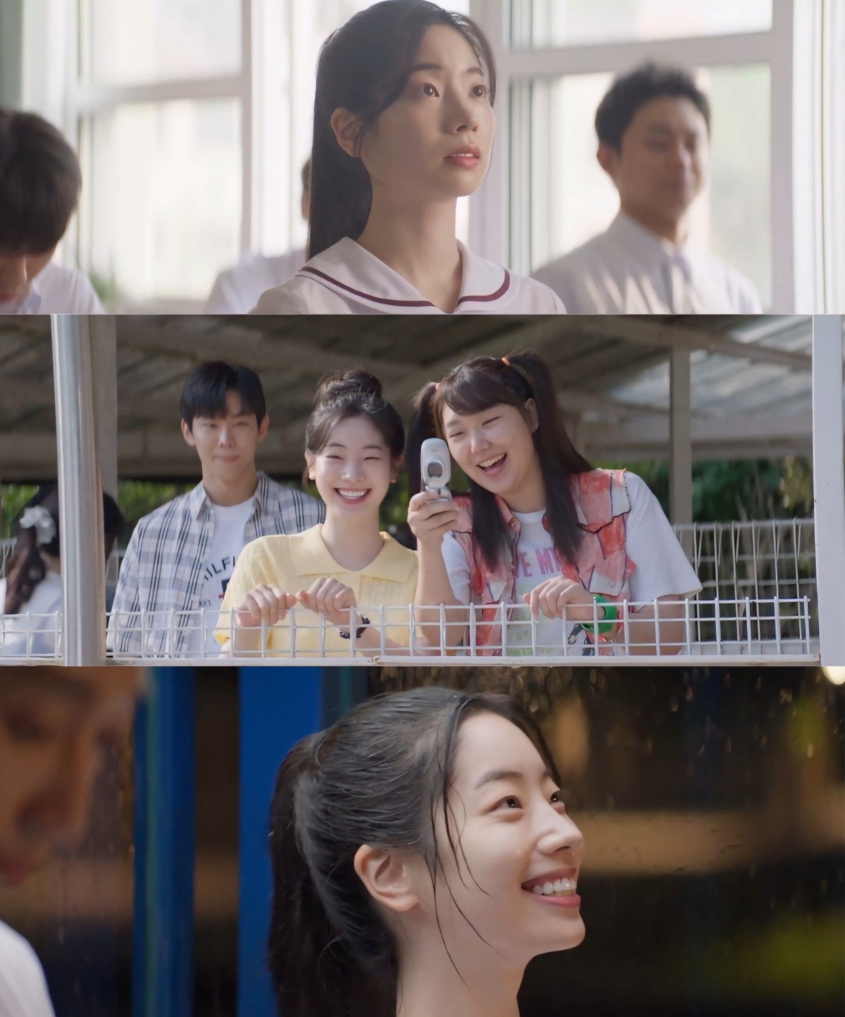 scenes of dahyun in the new movie she will debut in, she is giving off an aura of happiness and with a beautiful smile on her face