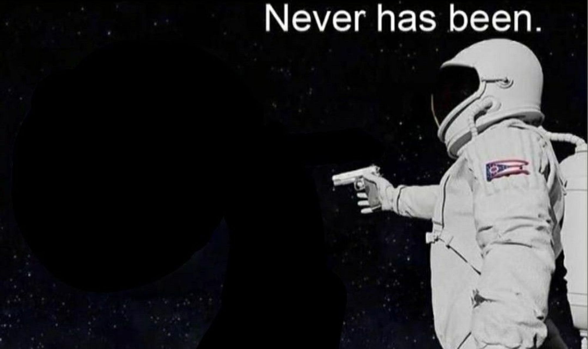 Always has been meme turned into "never has been" with the victim astronaut and the earth removed