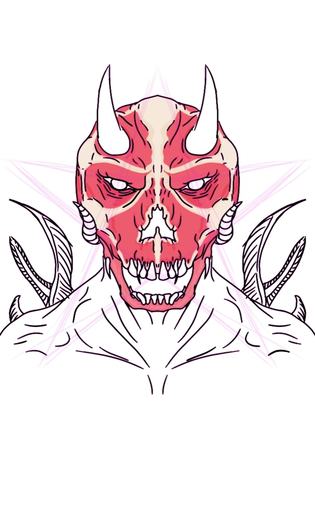 On the other hand, just a test of the symmetry tool, the result of which I liked, an imp idea also from Doom that maybe at another time I'll decide to draw it completely