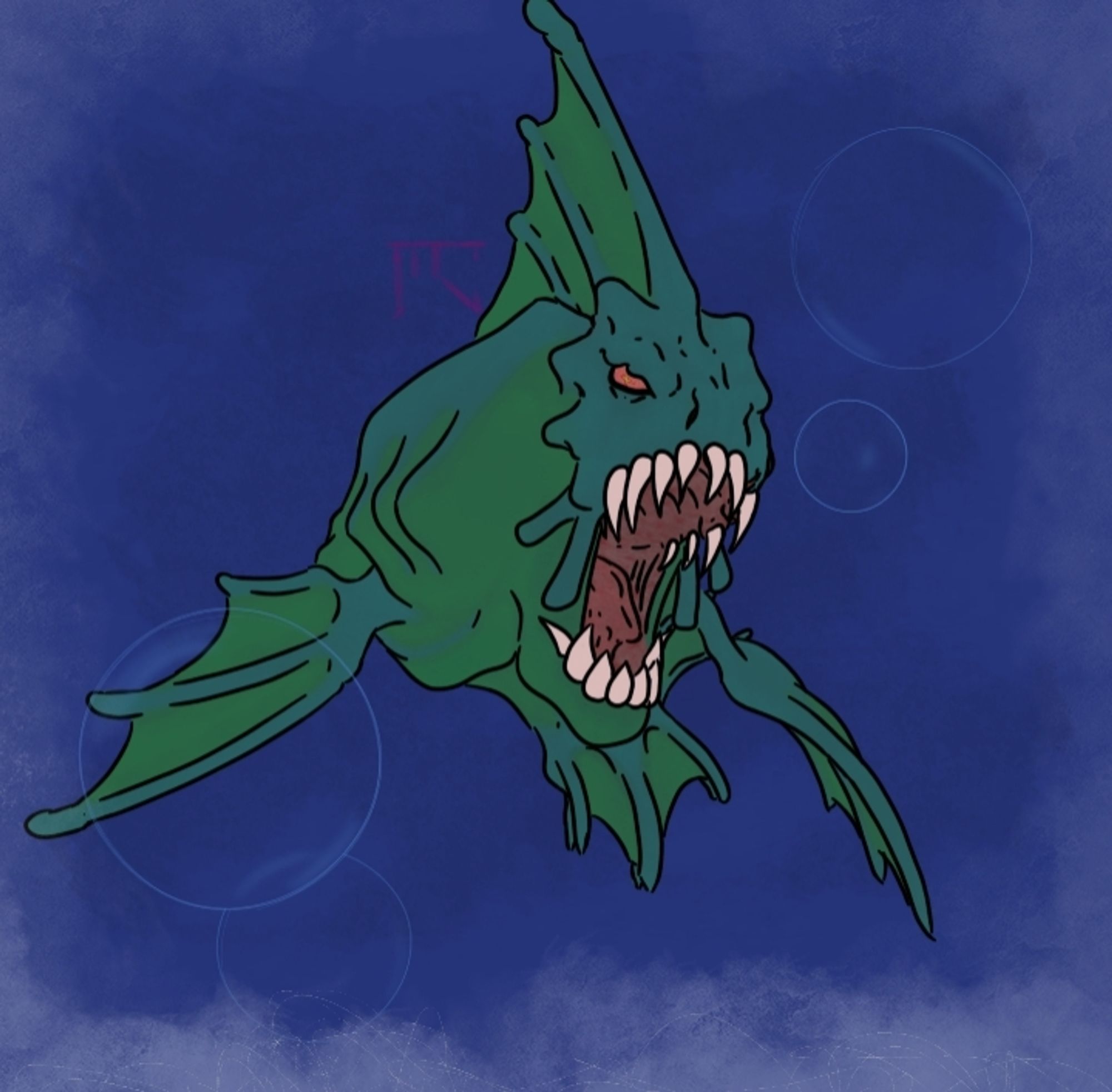 Back to the horrible animals this fish comes from the time when I loved putting bony plates on my monsters rough aspects and such, something a bit inspired by those prehistoric piranha movies and the big dunkleosteus.