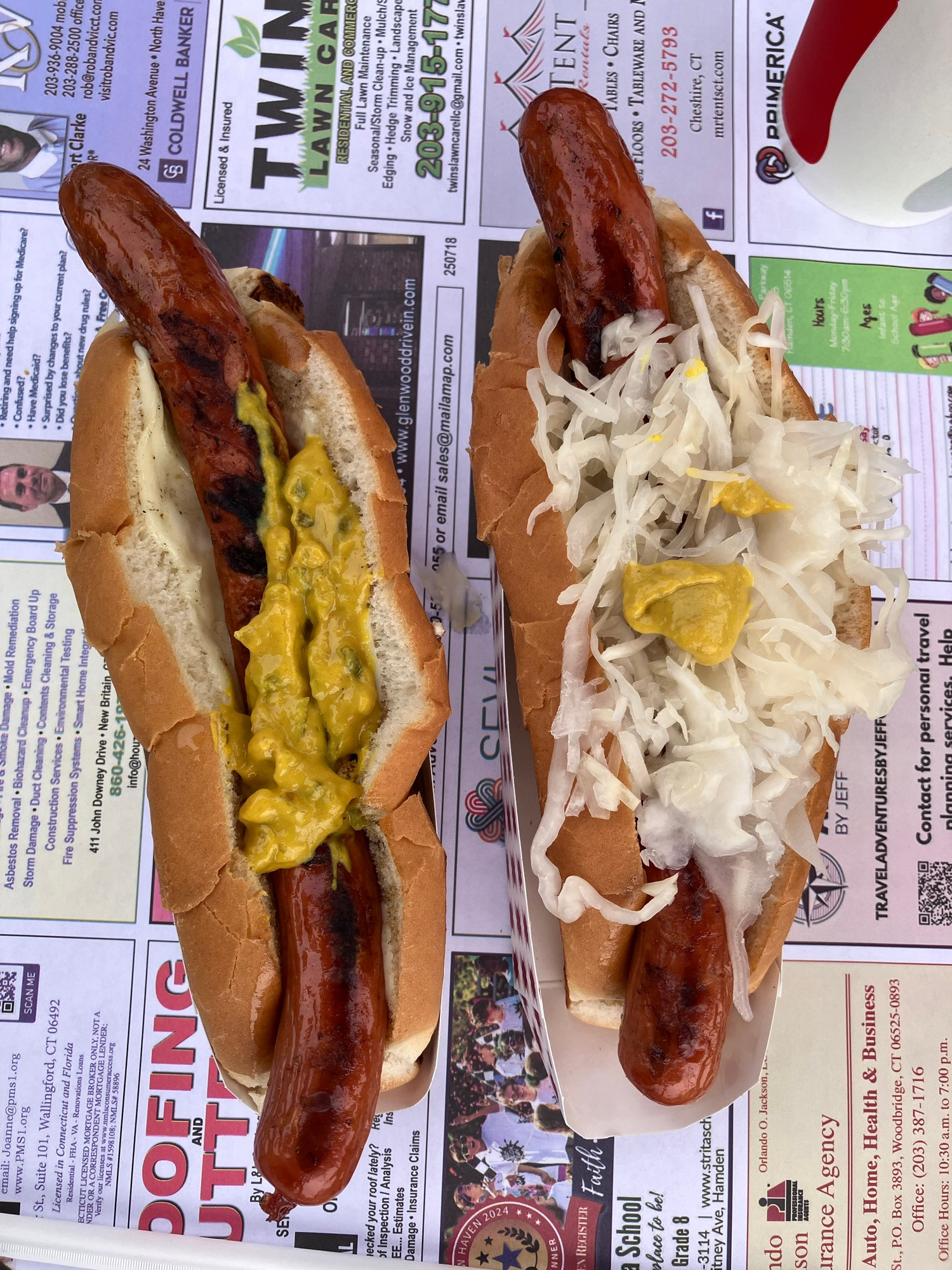 Two hotdogs