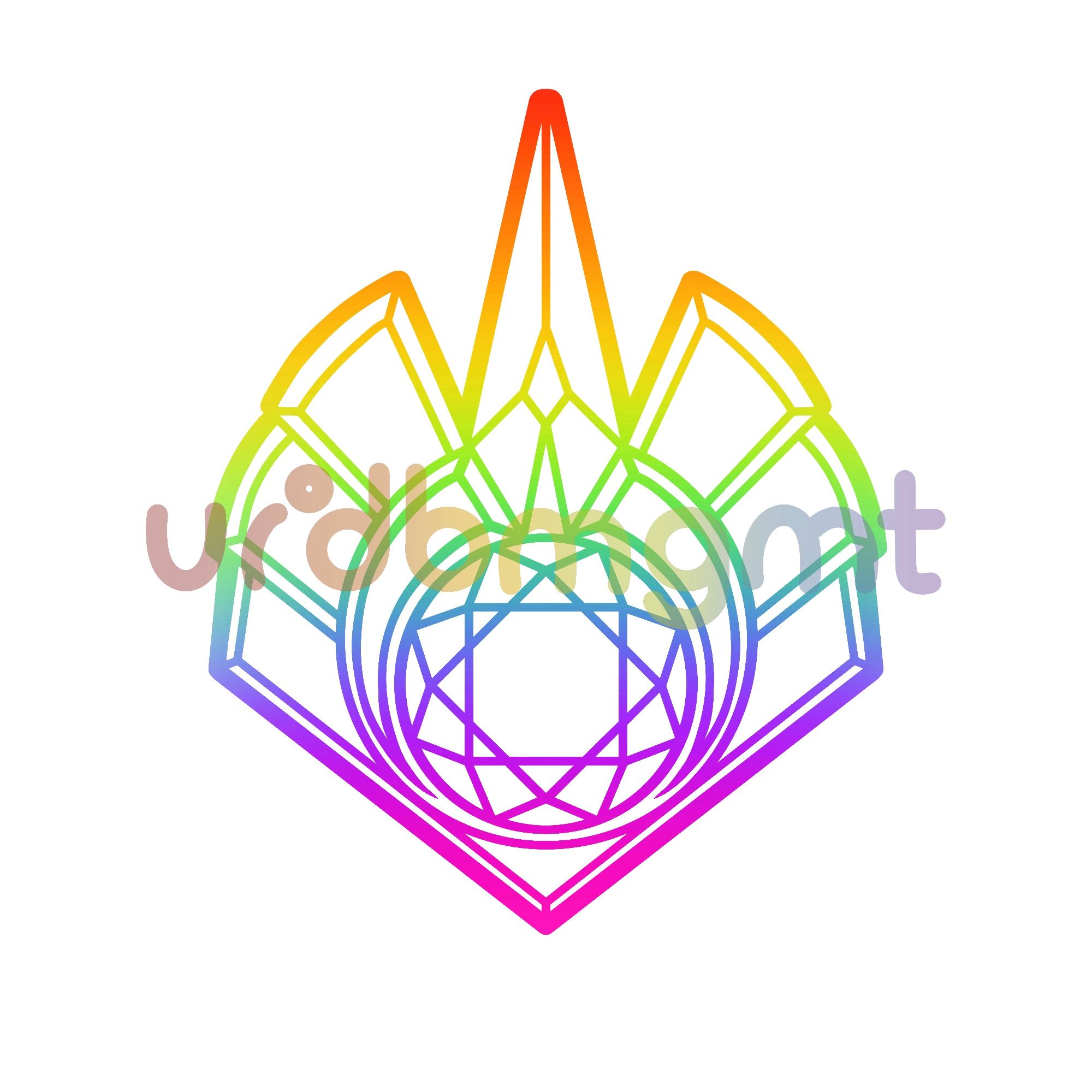 MLP unity crystals design B: rainbow lineart. The keychain would be transparent, with the rainbow outline.