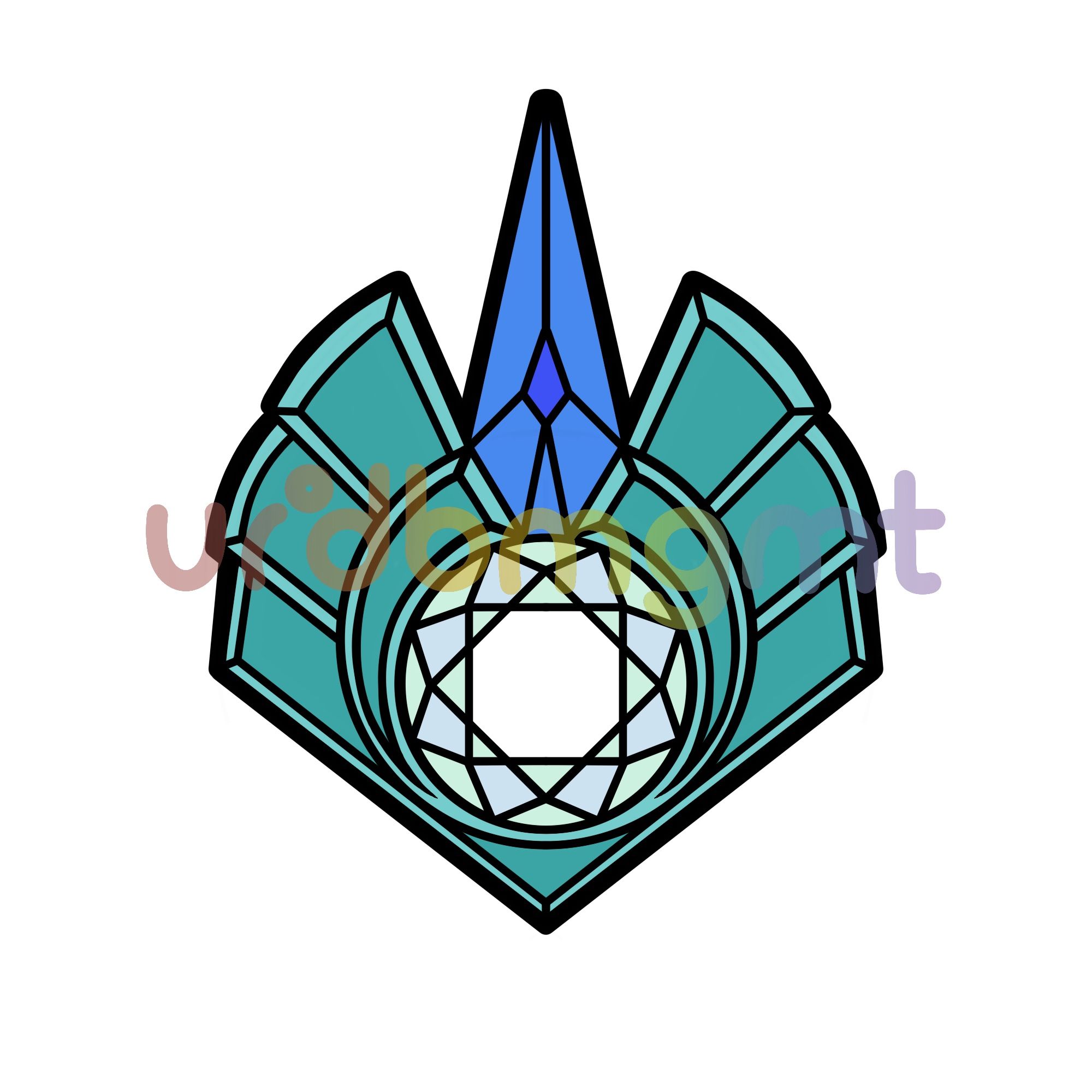 MLP unity crystals design A: default colors blue, green, and white. The keychain would be double sided with both colors displaying the design.