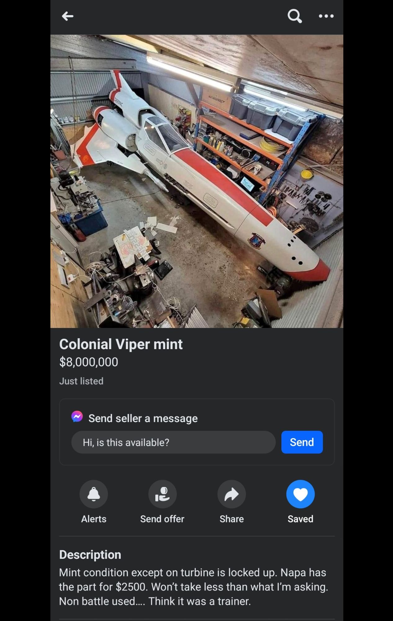 Viper for sale, slightly used on Facebook Marketplace