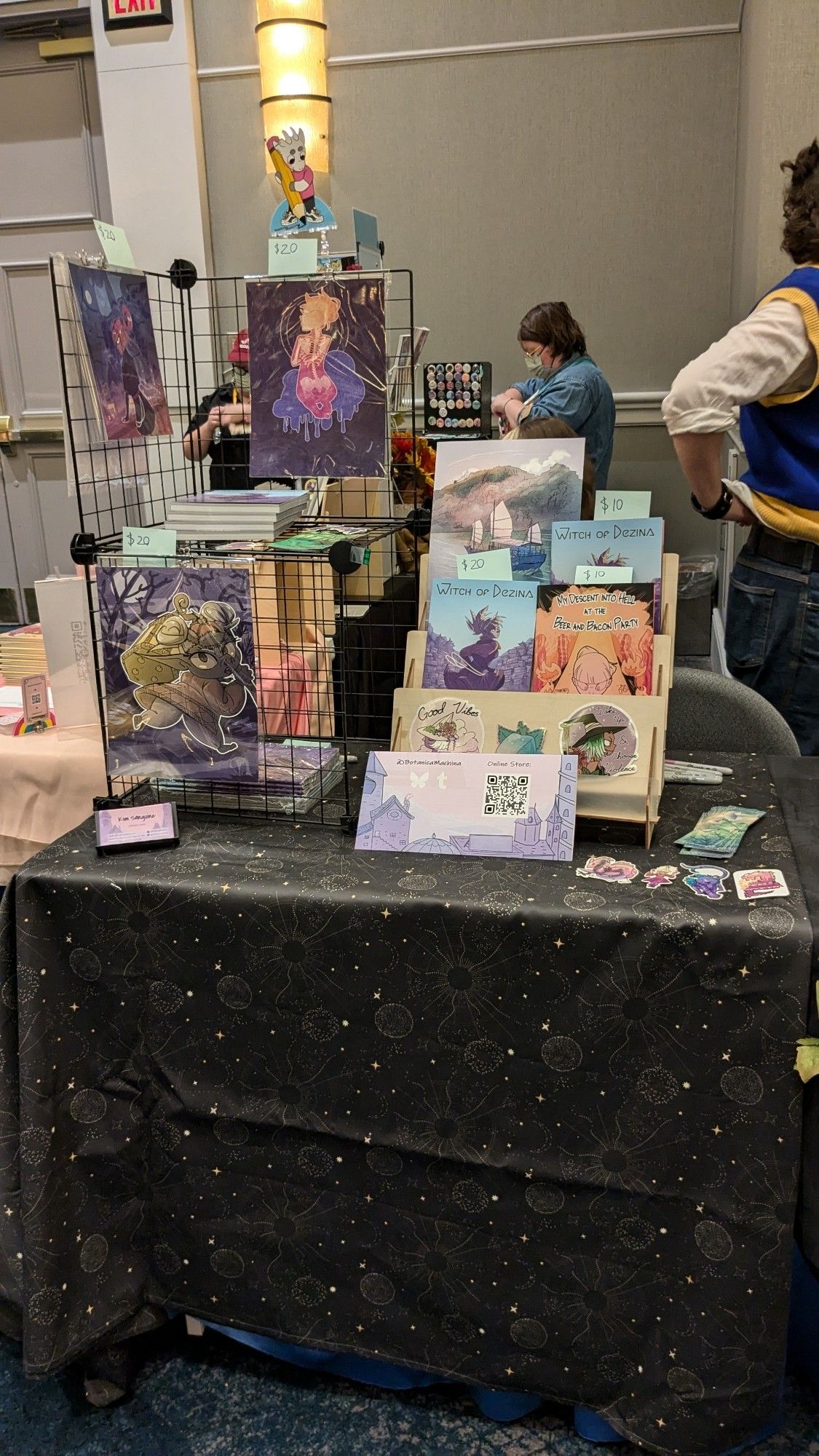 Photograph of my exhibitor table at Small Press Expo