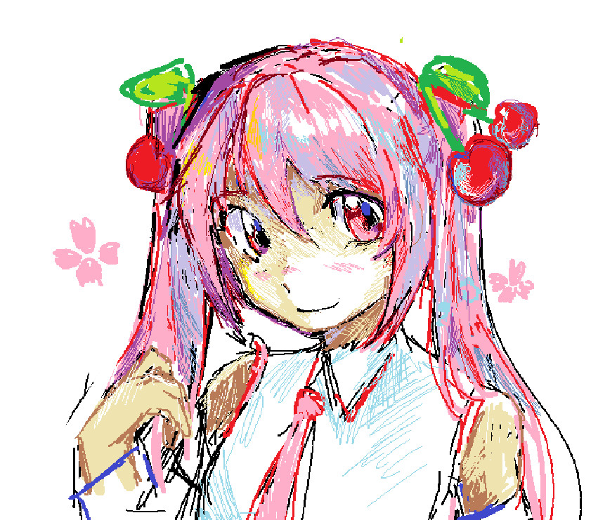 sakura miku drawing on ms paint