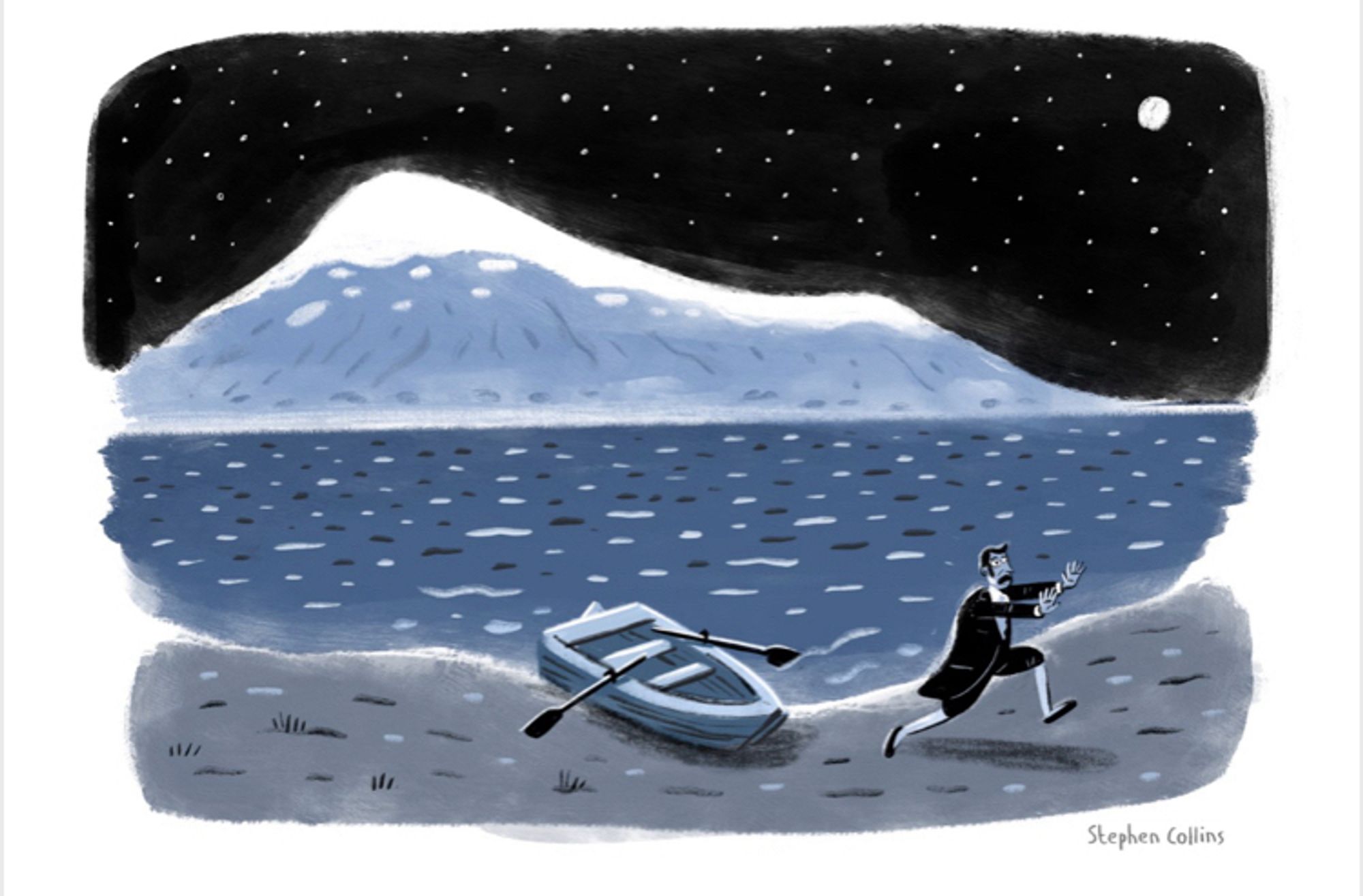 Cartoon by Stephen Collins made for our display at Wordsworth Grasmere featuring Wordsworth freaking out at a static mountain - inspired by The Prelude