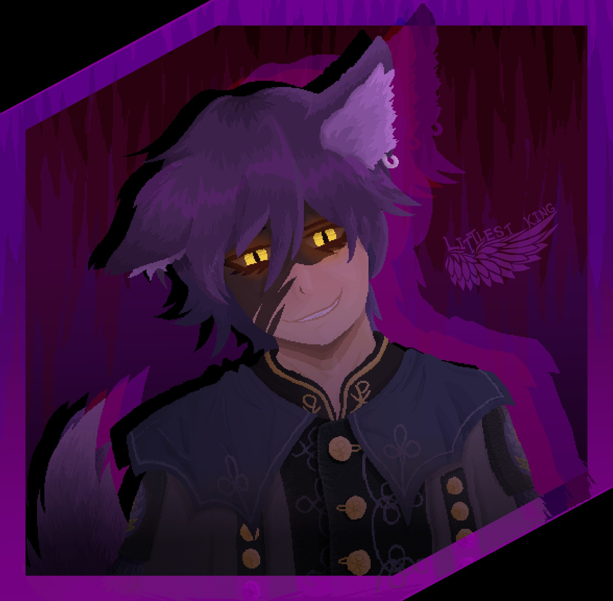 Digital Art of Naoya Toudou from the game Megami Ibunroku Persona as a werewolf for Halloween!