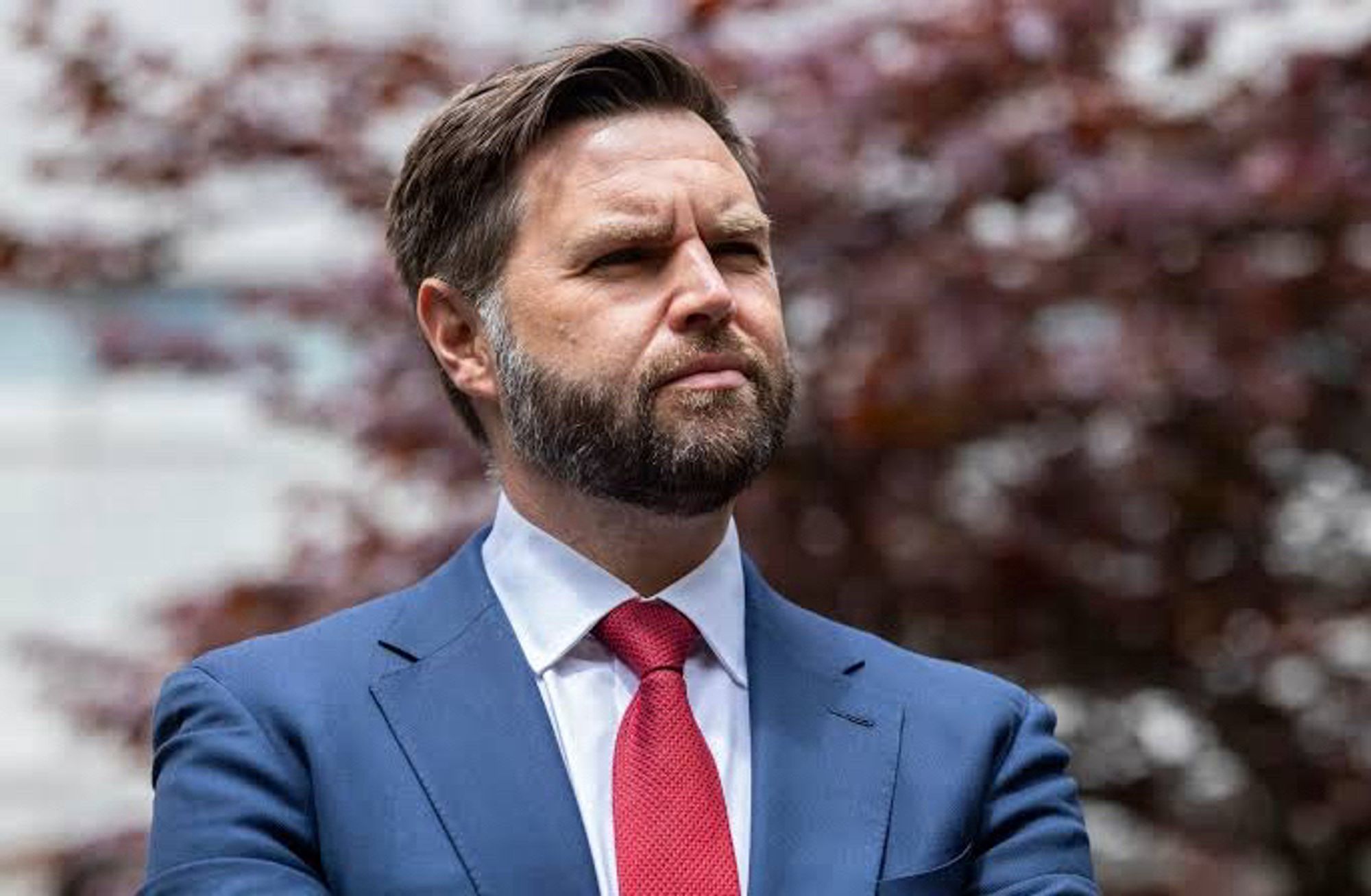 jd vance’s stern manly gaze with wrinkles from
glaring, and his weird beard and hairline, just looking very 19th century in the face