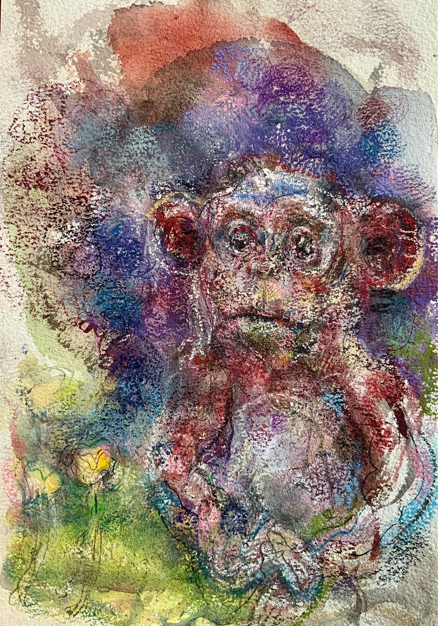 Soft purply monkey picture that I had a good vibe while drawing