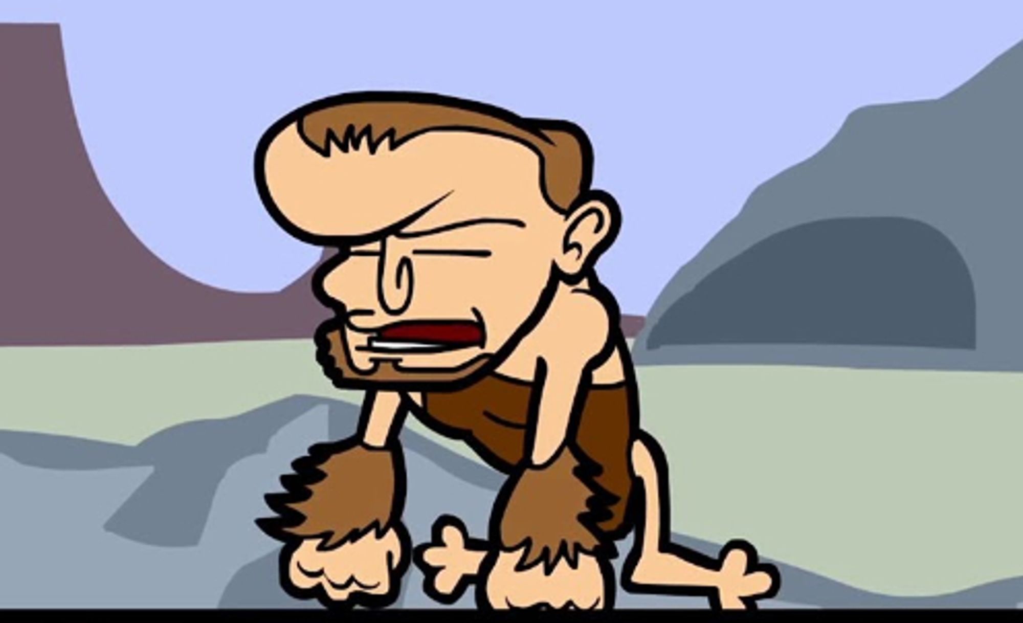 cartoon caveman known for saying "how is babby (sic) formed" in a monotonous voice