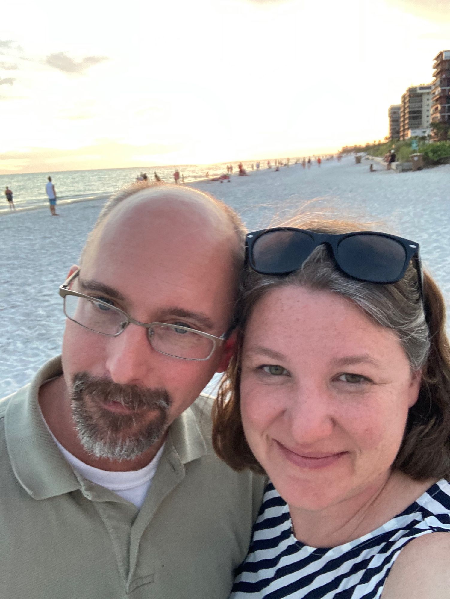 Jeremy and Jessica at the beach in San Diego, loving each other and loving the sunset.