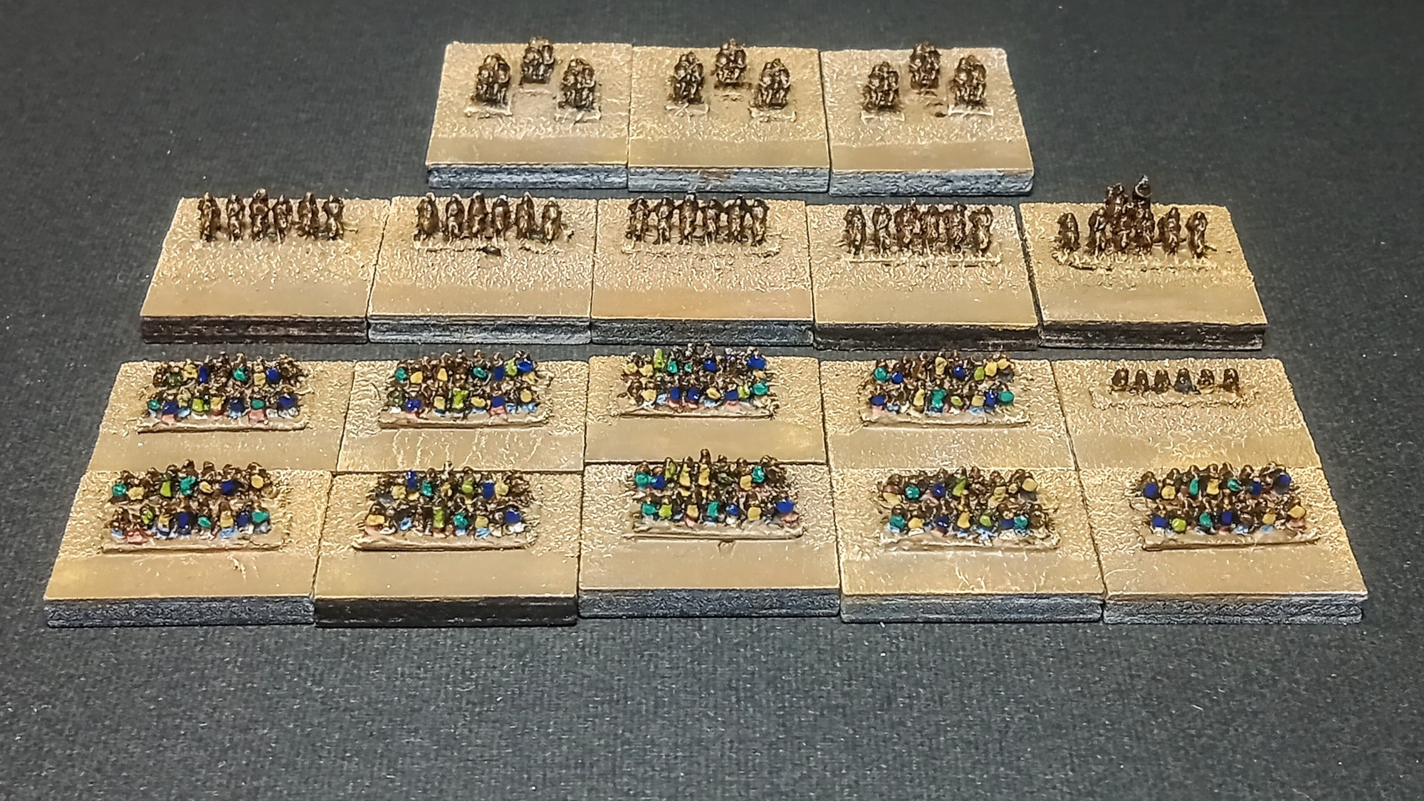 A photo of a 2mm scale Gallic army for De Bellis Antiquitatus 3 miniature wargame ruleset.