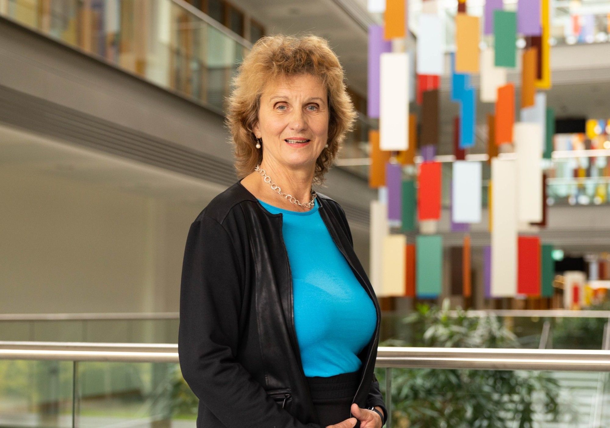 Dr Birgit Greiner stands in UCC’s Western Gateway Building. Image credit: Ruben Tapia/UCC