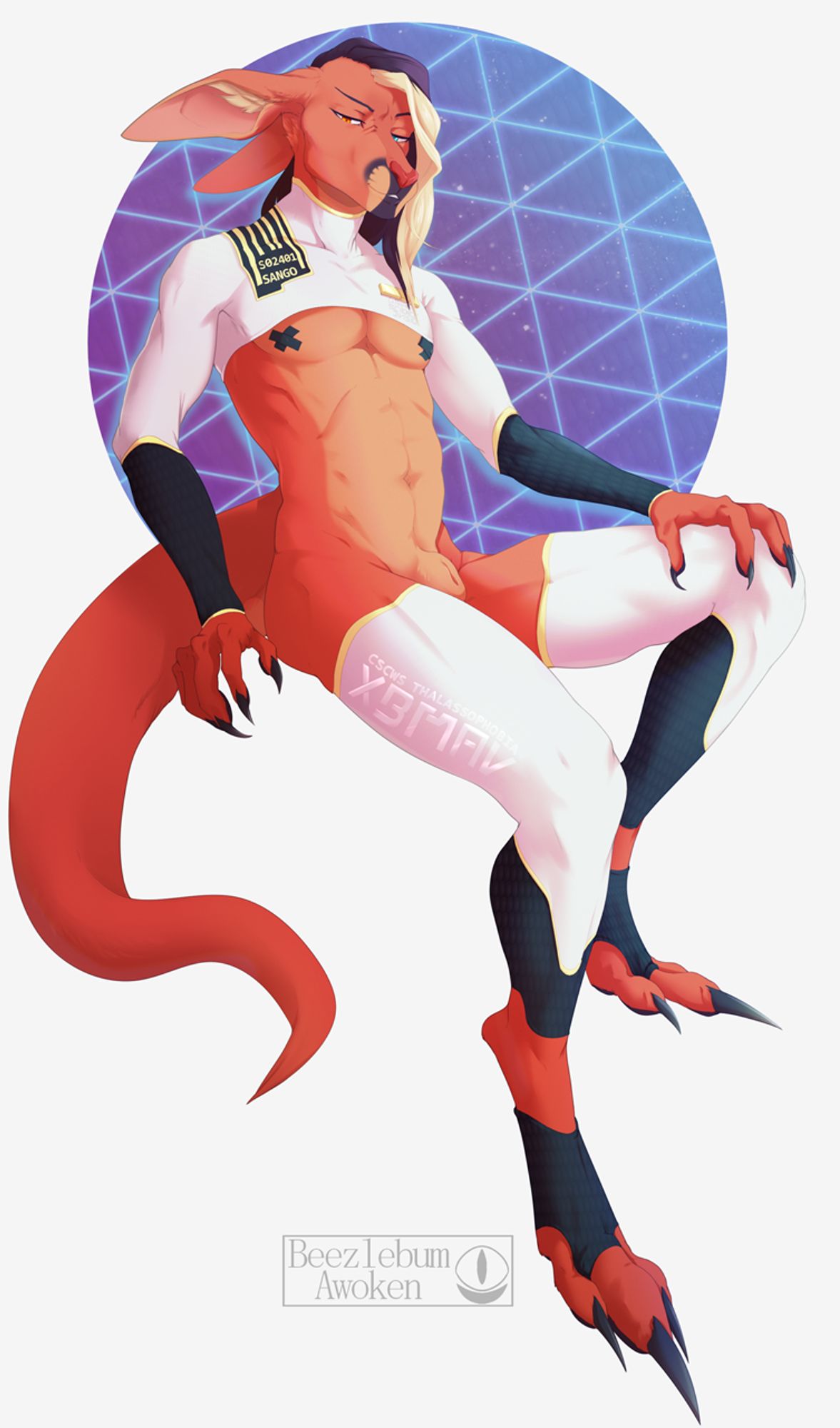 An anthro kangaroo in sci fi garb.