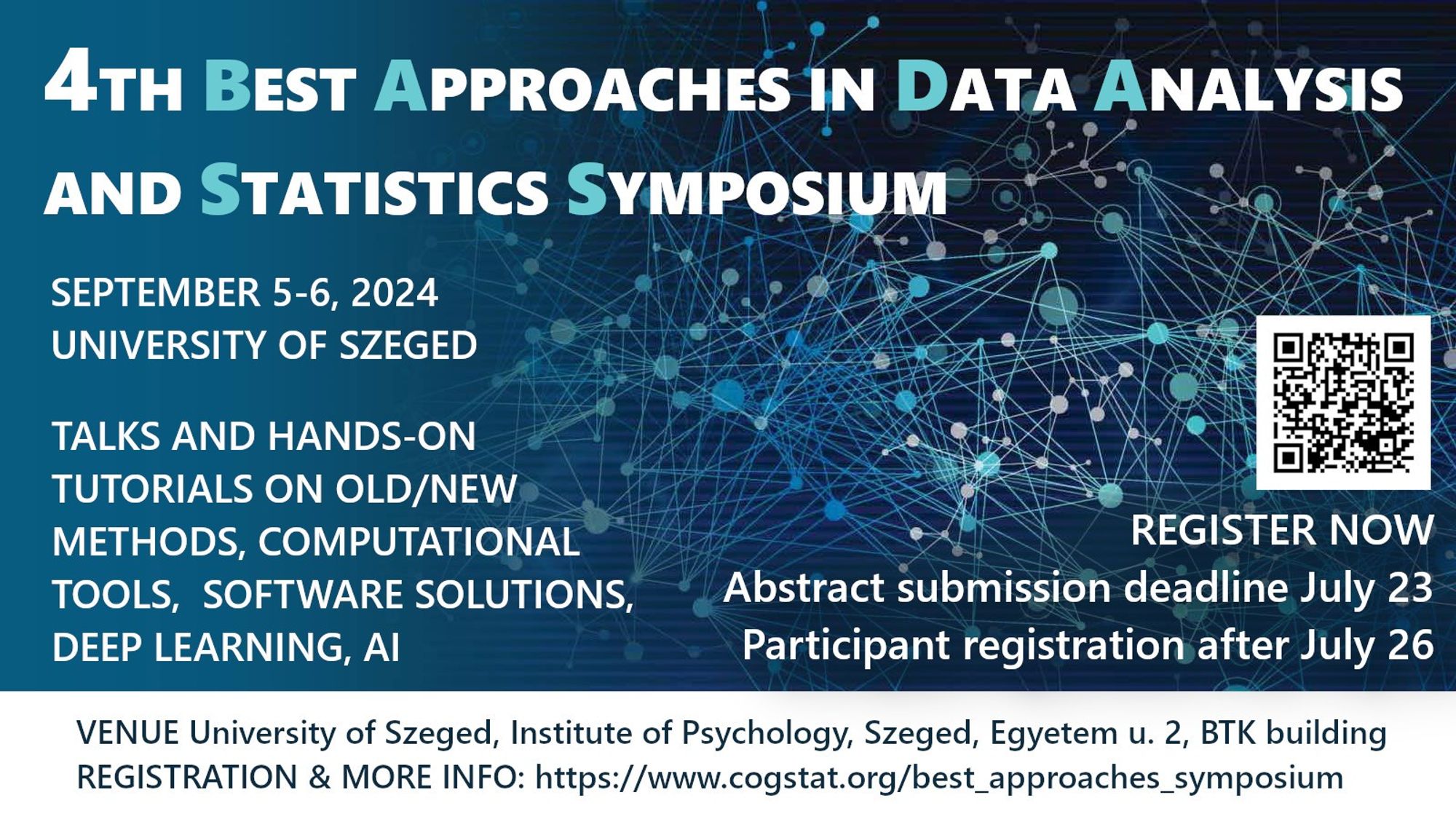 4th Best Approaches in Data Analysis and Statistics Symposium flyer