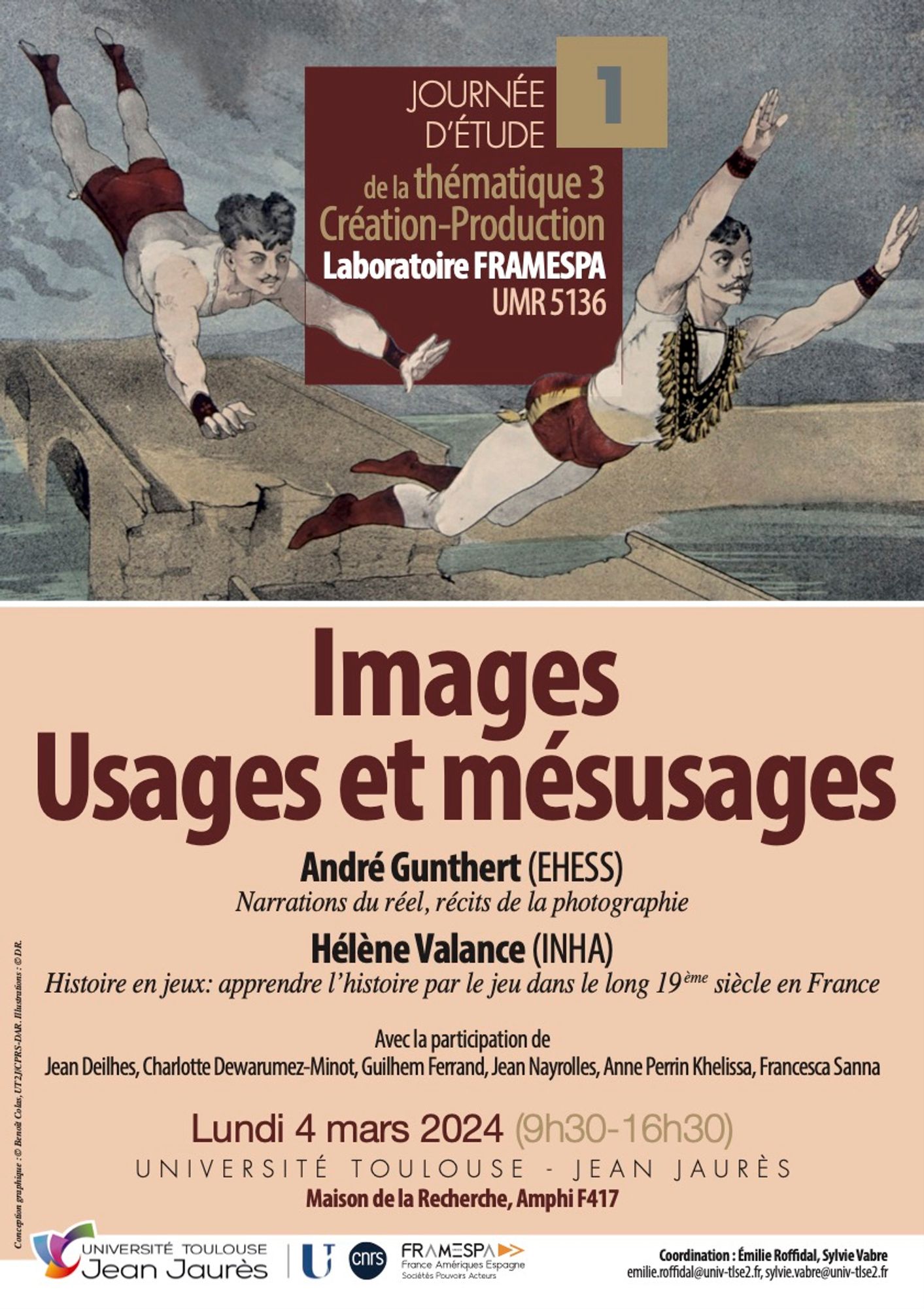 Affiche-programme de la journée d'études "Images, usages et mésusages", 4/03, Toulouse.