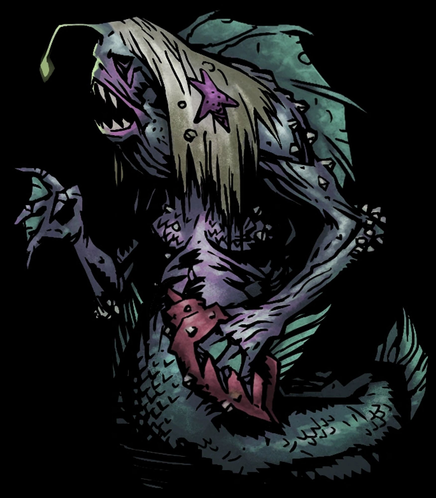 The siren, a fish-woman with a head like one of these fish that lurk in the deep waters