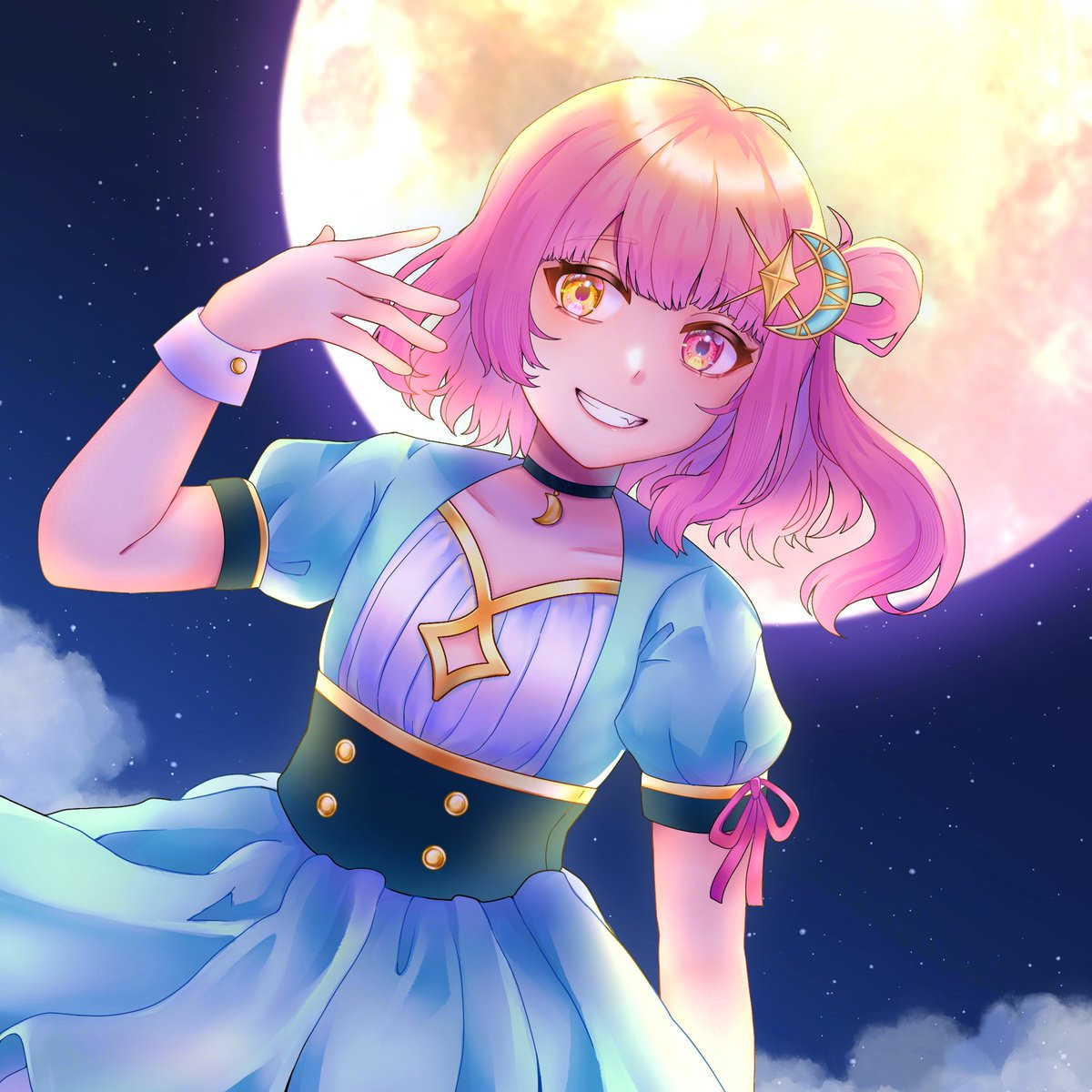 VTuber Julietta X in front of a night sky