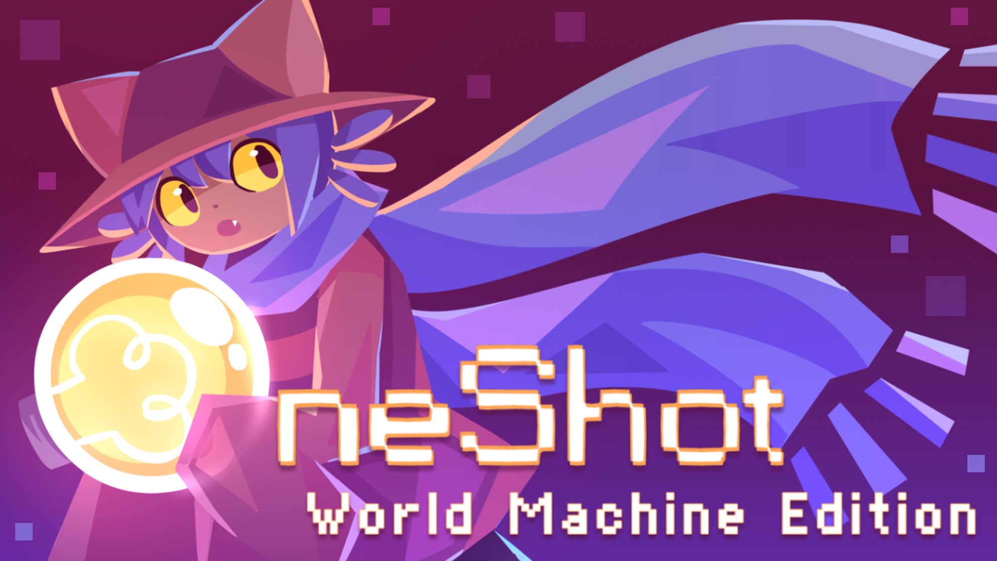 "OneShot: World Machine Edition" key art with Niko in background.