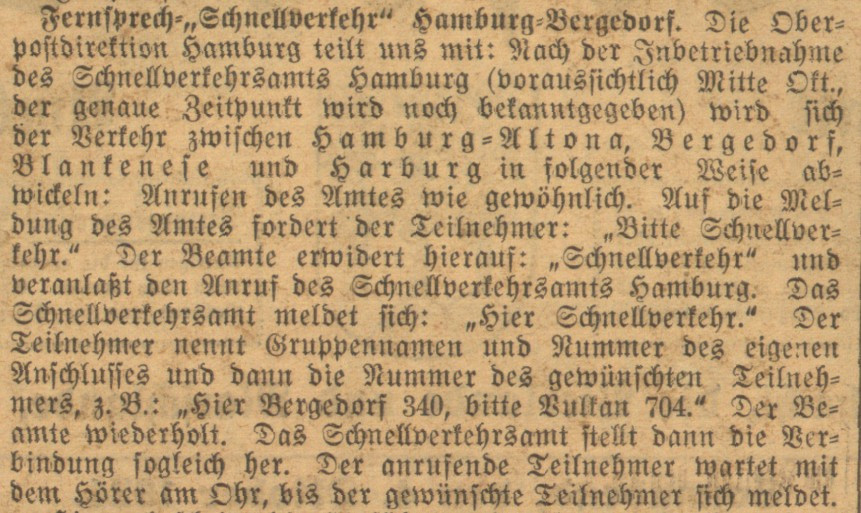 Bergedorfer Zeitung, 4. Oktober 1924