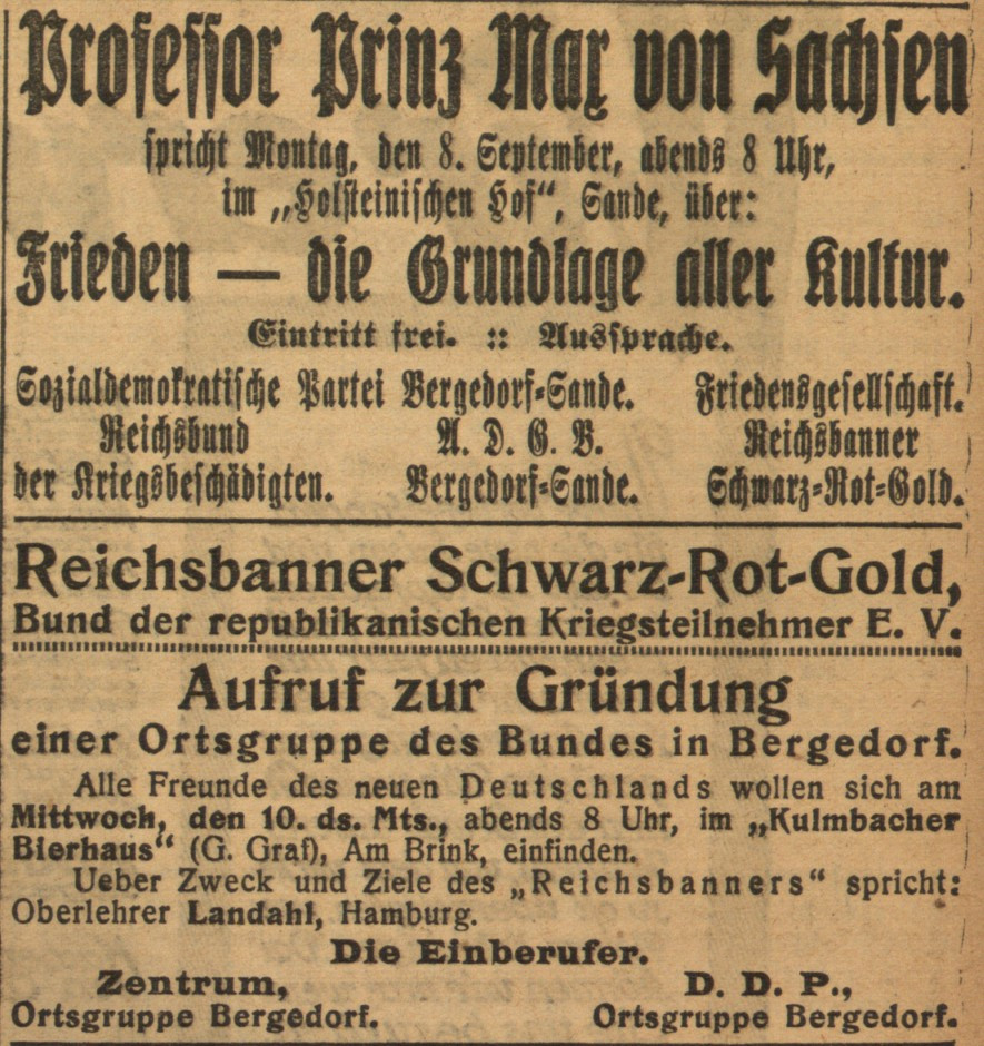 Bergedorfer Zeitung, 6. September 1924