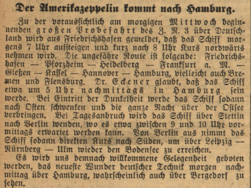 Bergedorfer Zeitung, 23. September 1924