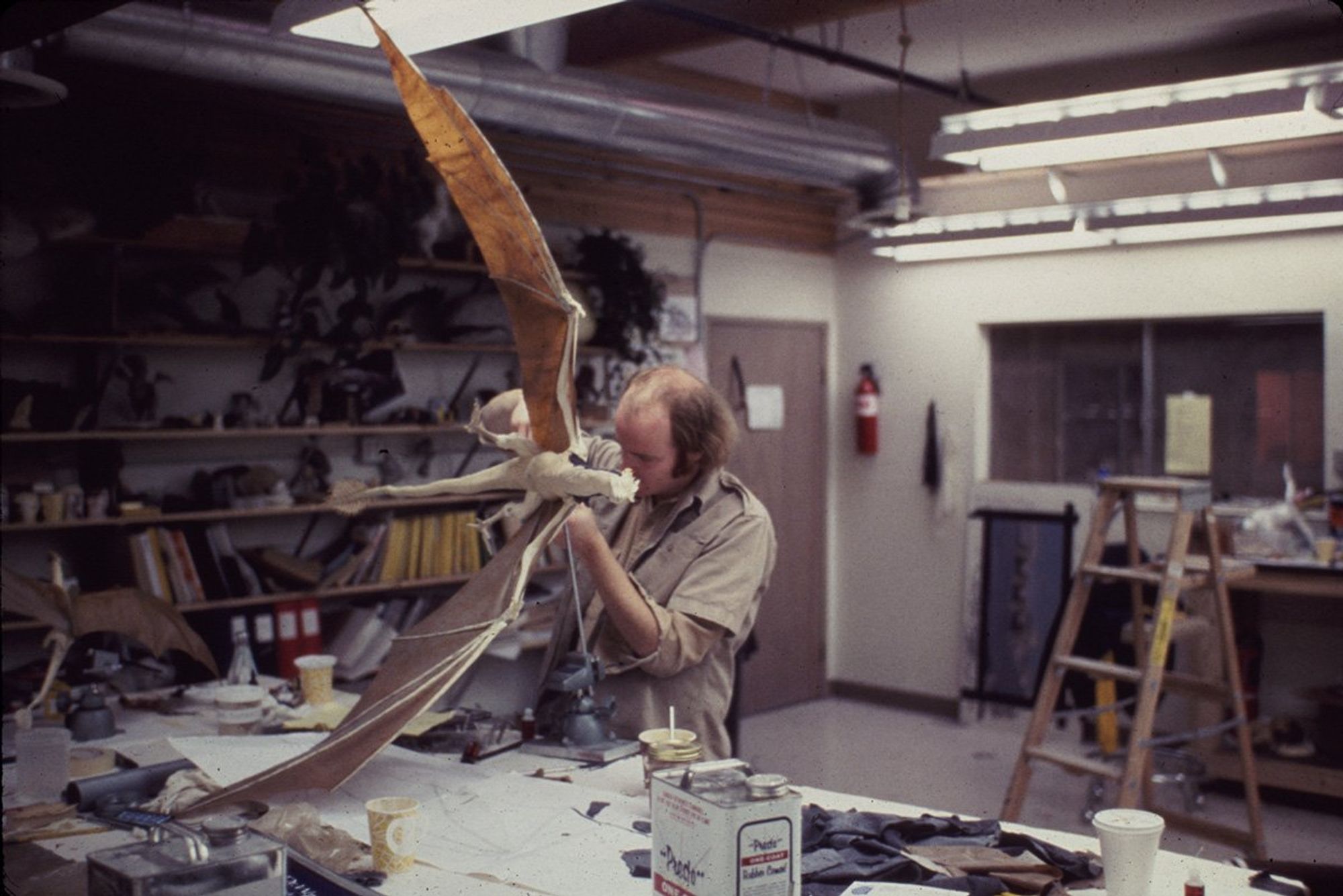 Phil Tippett working on Dragonslayer (1981).