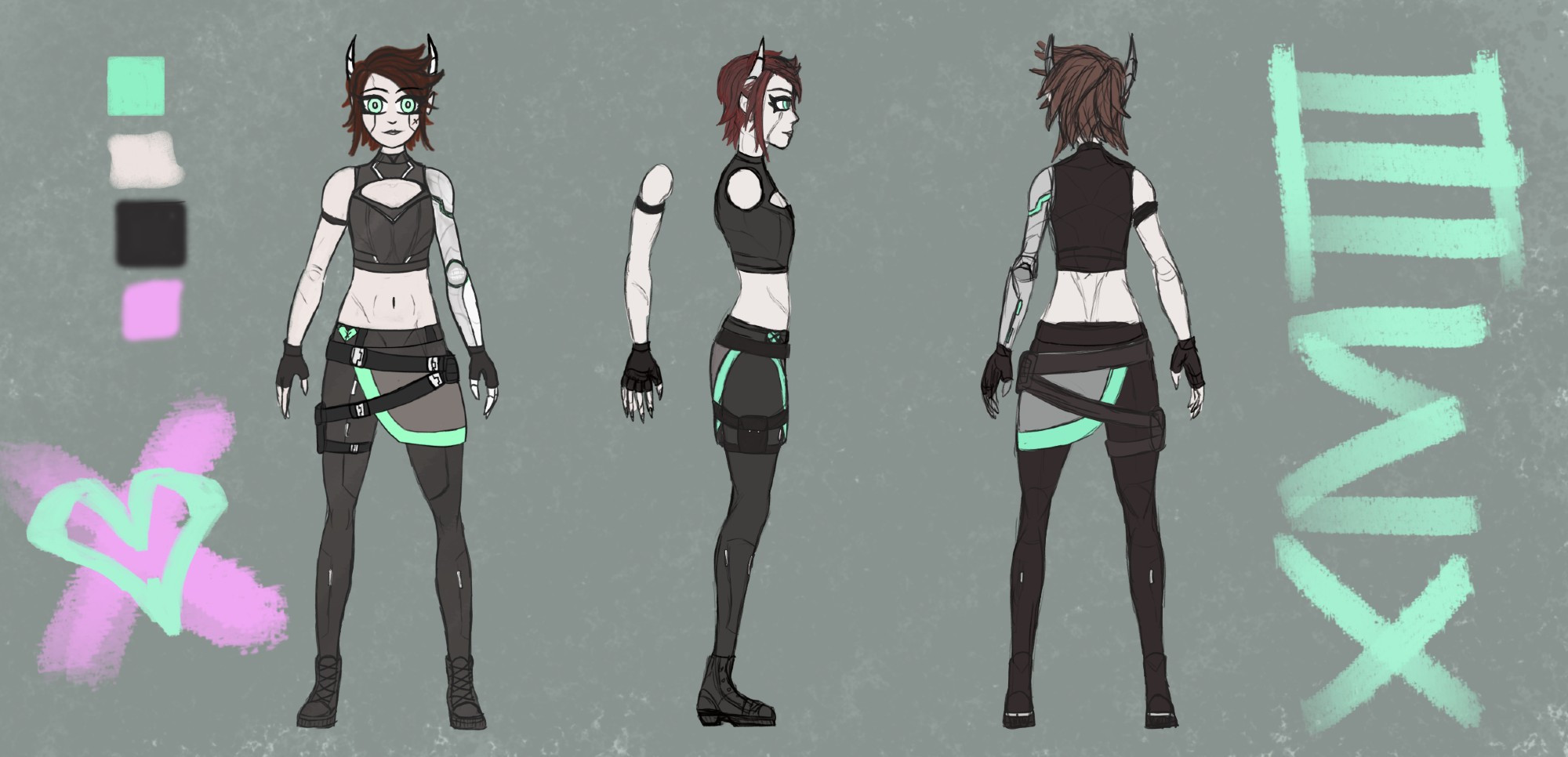 Mark 3 Xili design reference sheet (cyber demon version 1)